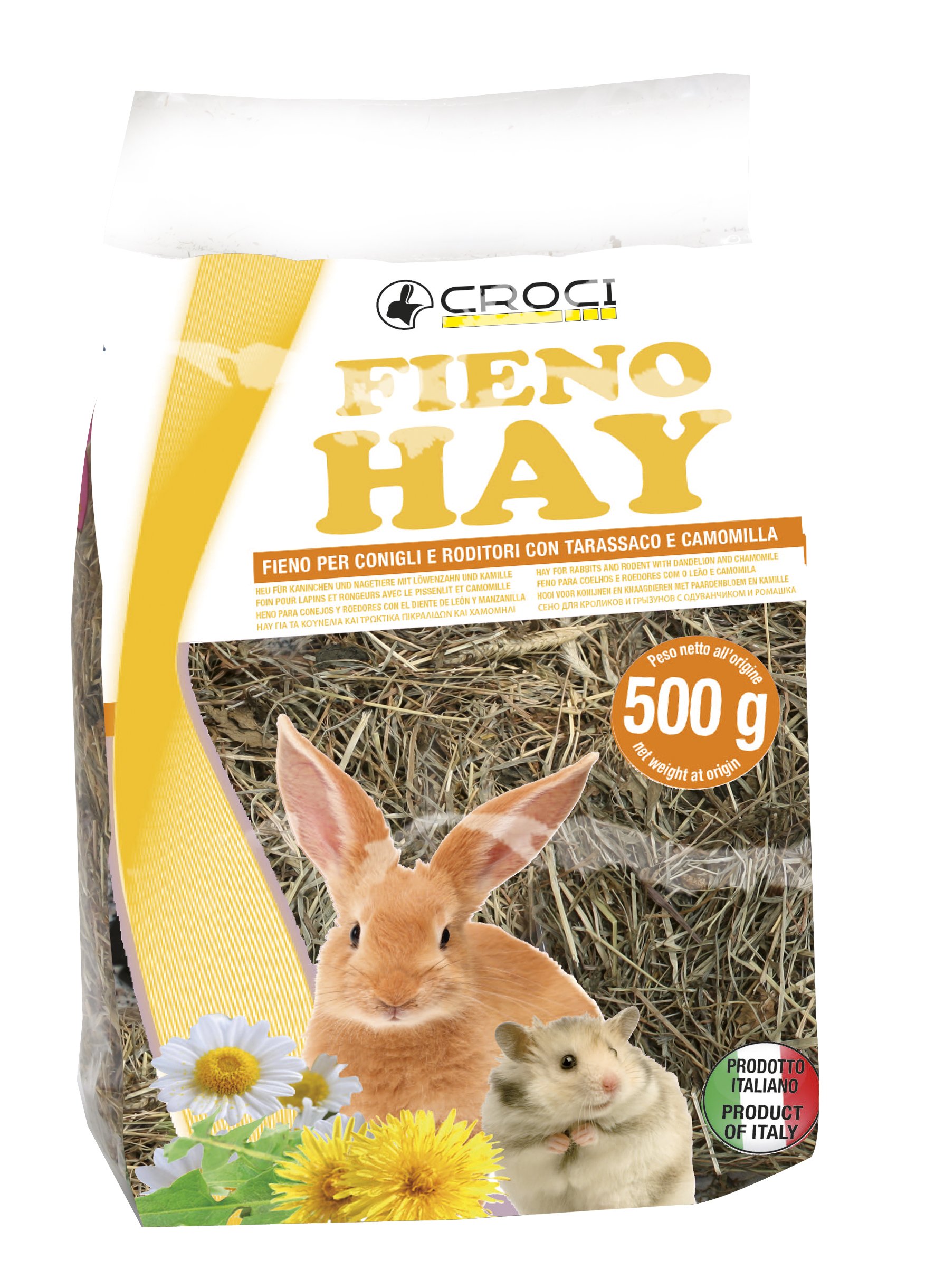 Croci comida heno Taraxacum/camomila para pequeños animales 500 G