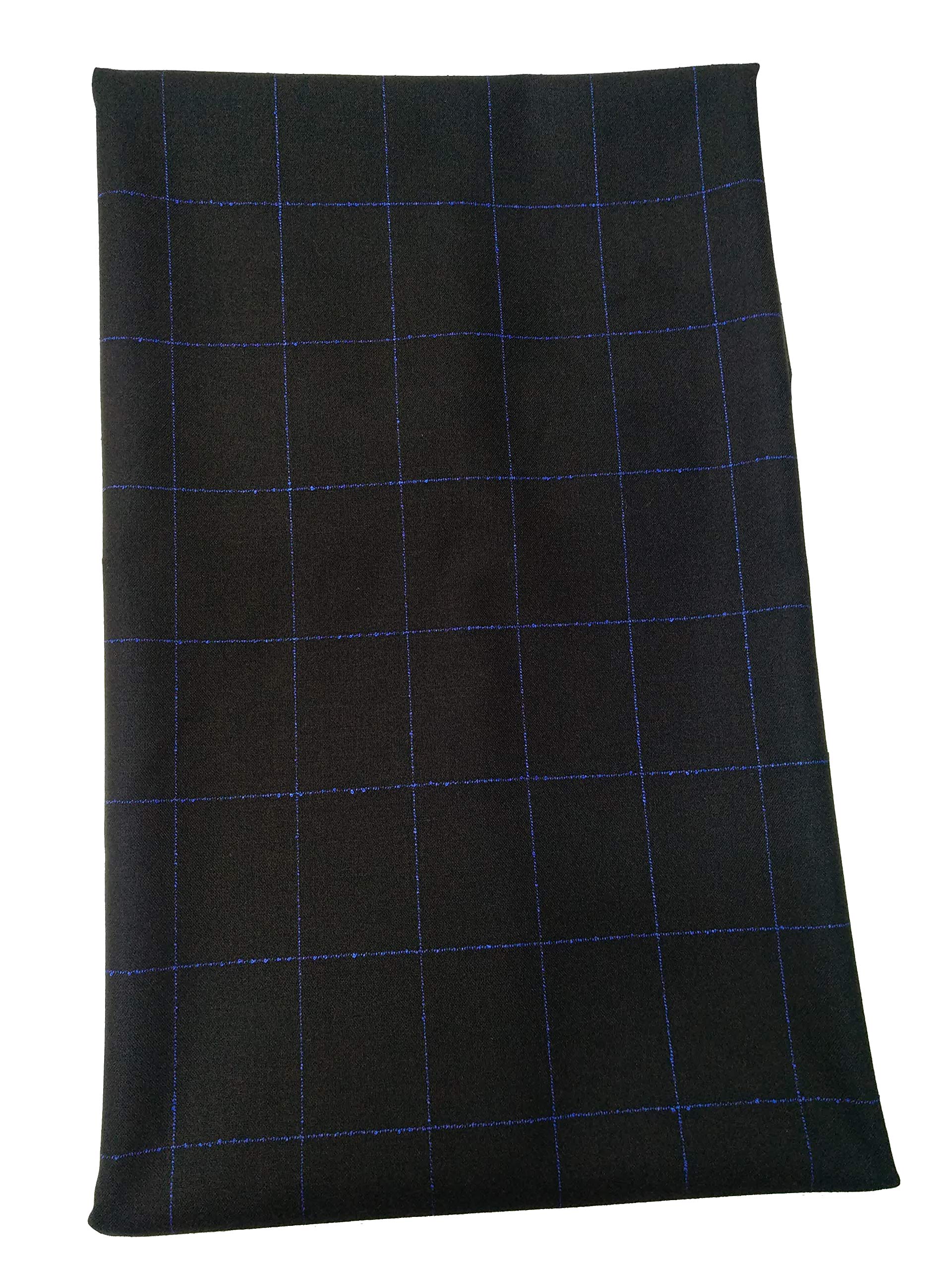 Kshatriya Cloth storesBlazer Or Pant Unstitched Fabric for Man in Navy Blue Colour with Royal Blue Colour Checks Design (Imported Suiting Fabric)