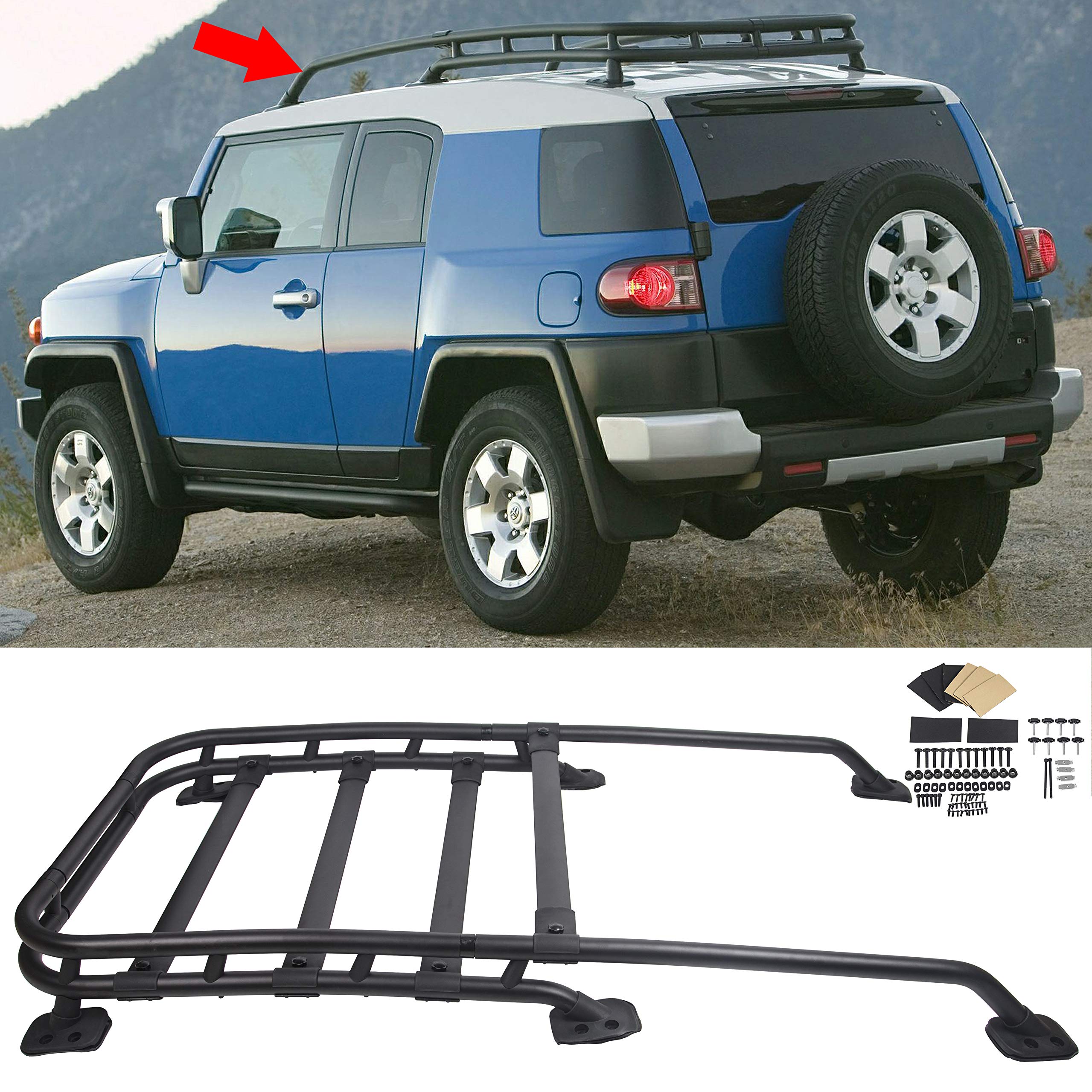 Buy Roof Rack Rail Top Cargo Luggage Carrier 150Lbs Compatible with