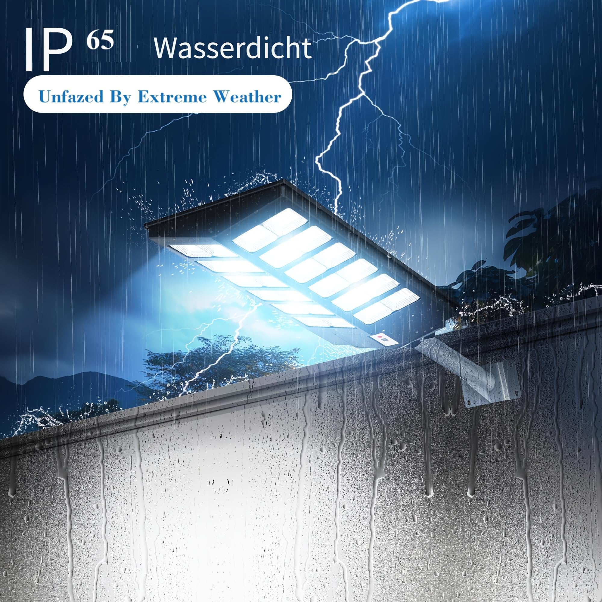 Solarlampen für außen mit Bewegungsmelder, 800W 80000LM IP65 Wasserdicht LED Solar Solarlampen, Dämmerungs- bis Morgengrauen für Terrasse, Parkplatz, Garten