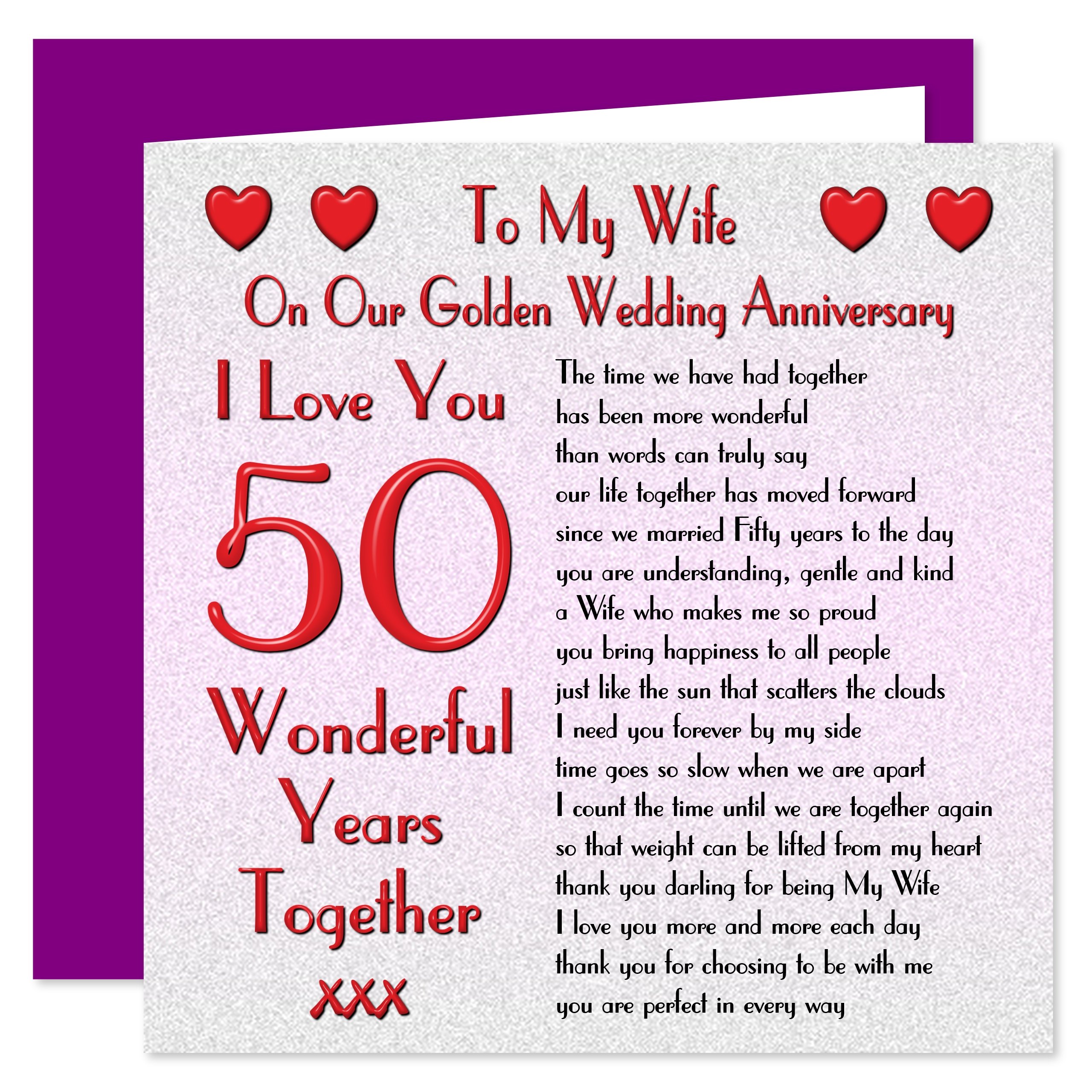 Buy My Wife 50th Wedding Anniversary Card - On Our Golden Anniversary Buy My Wife 50th Wedding Anniversary Card - On Our Golden Anniversary