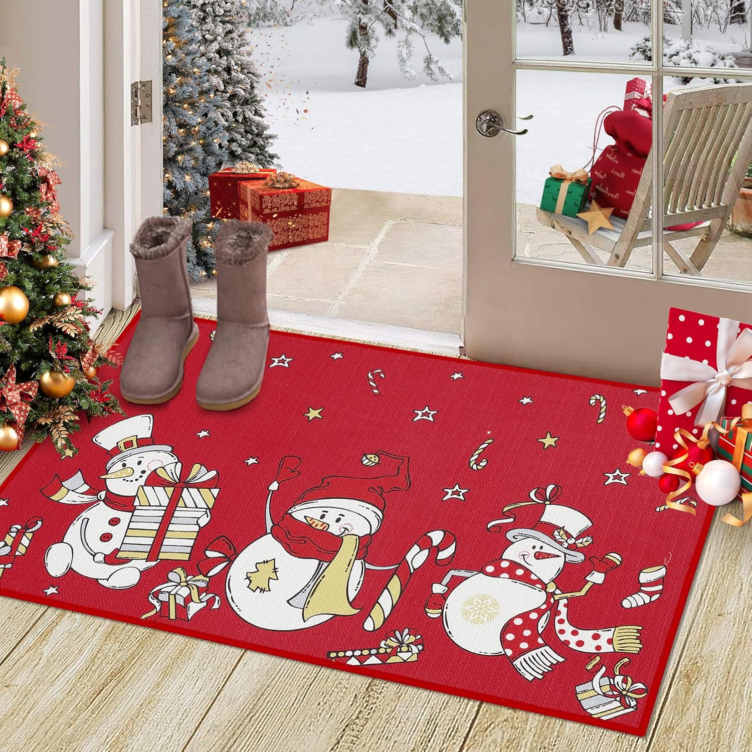 Haperlare Christmas Door Mat Outdoor 20x32 Inch Christmas