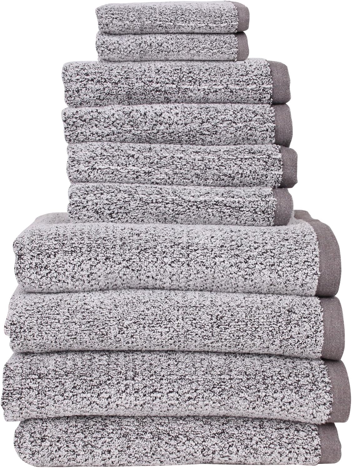 Everplush Diamond Jacquard Bath Towel, Bath Towel Set - 10 Piece, Grey Grey Diamond Jacquard