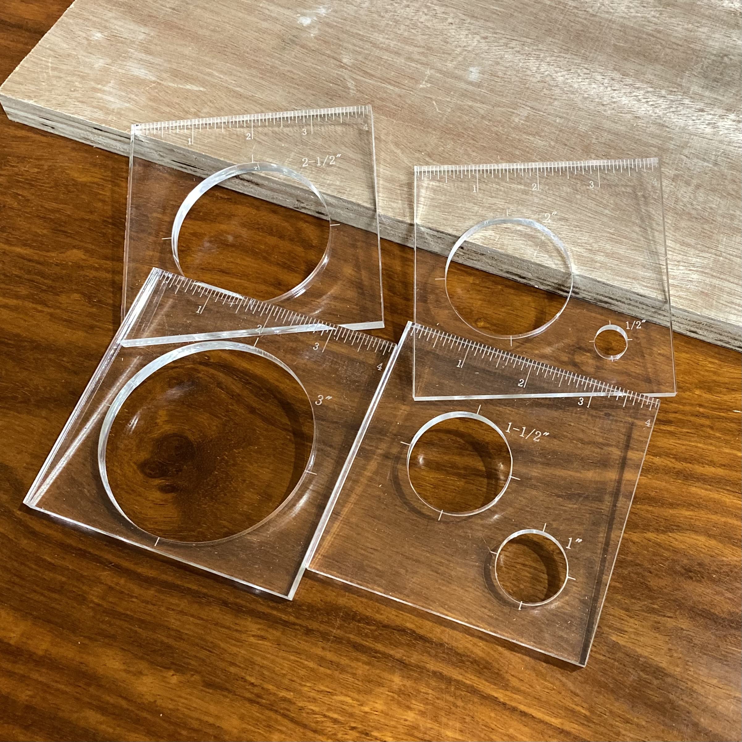 4 Pack Circle Inlay Templates Router Jig for Woodworking