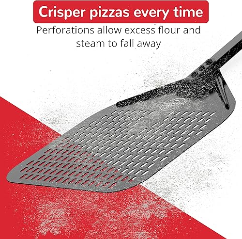 Miniatura 4 de Nonstick Perforated Pizza Peel - Excellent Pizza Release, Food-safe Ceramic Coating, Ergonomic Handle for Aspiring Pizza Artisans