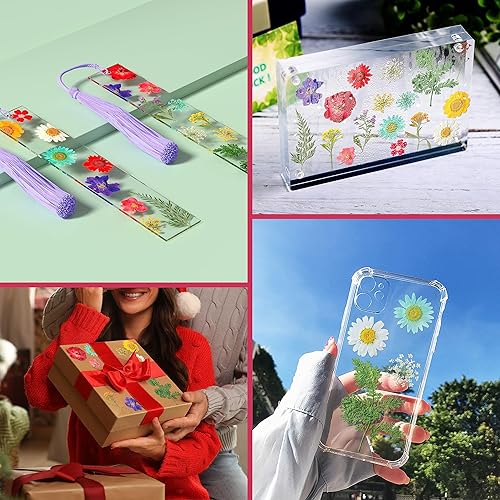 Miniatura 5 de Kaluofan - 40 flores secas prensadas reales, flores secas para resina, flores secas para manualidades, para marcapáginas de resina, álbumes de