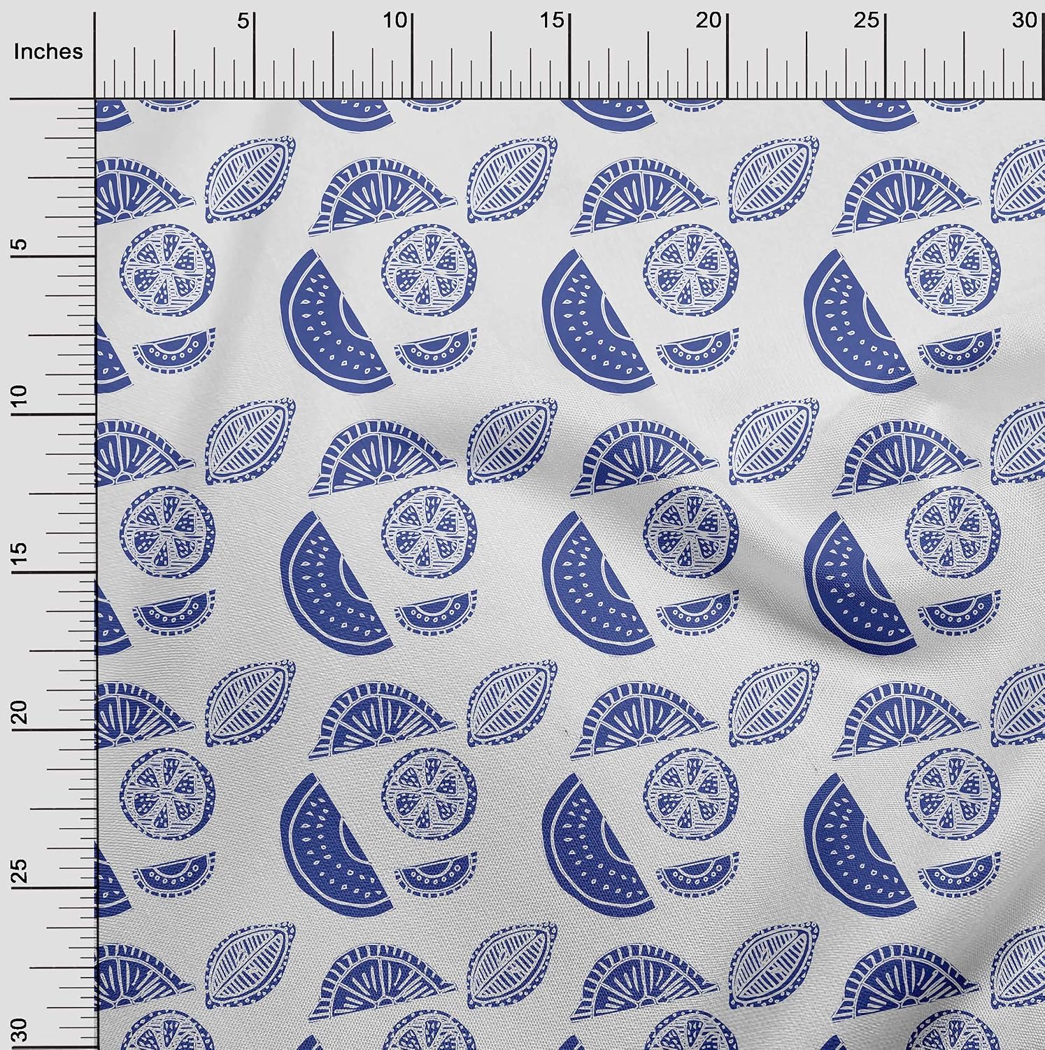 oneOone Cotton Flex Medium Blue Fabric Block Craft Projects Decor Fabric Printed By The Yard 40 Inch Wide-MMK