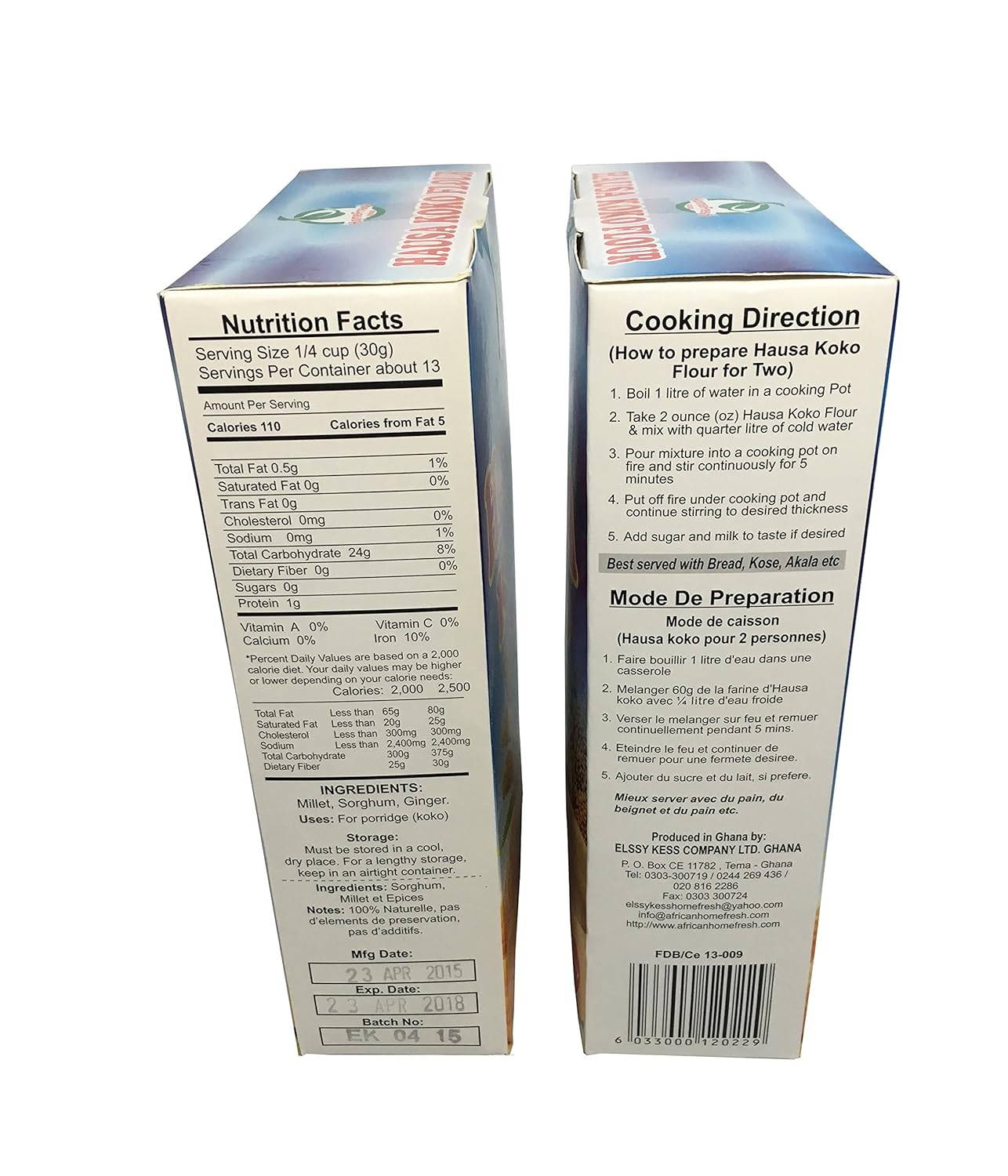 Hausa Koko Flour 400g (Pack of 2)