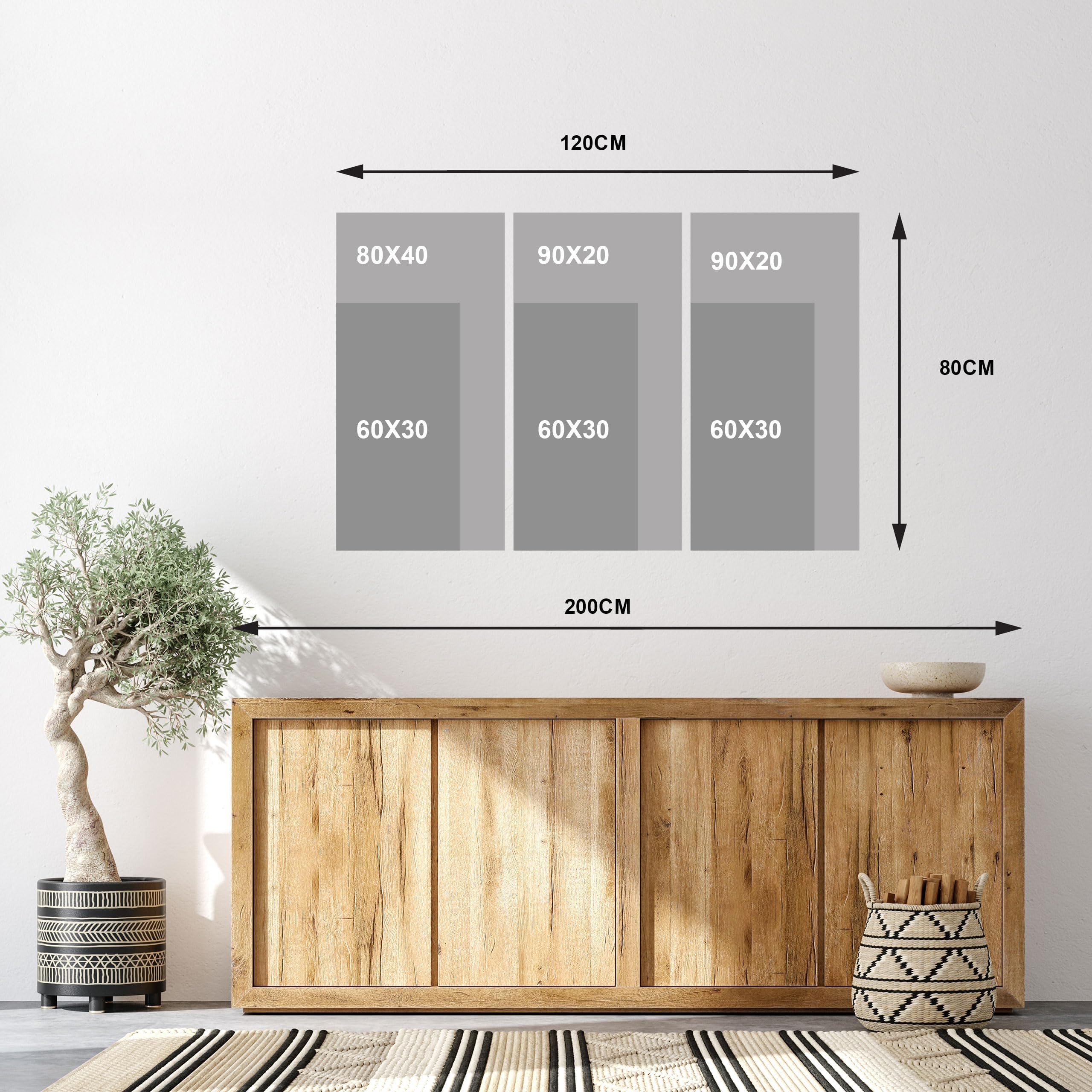 LUMASOUL Quadri Moderni Soggiorno - Quadri Camera da Letto - Poster da parete con cornice in legno e telaio - Stampe da Parete Motivi Fantasia - 120x80 cm