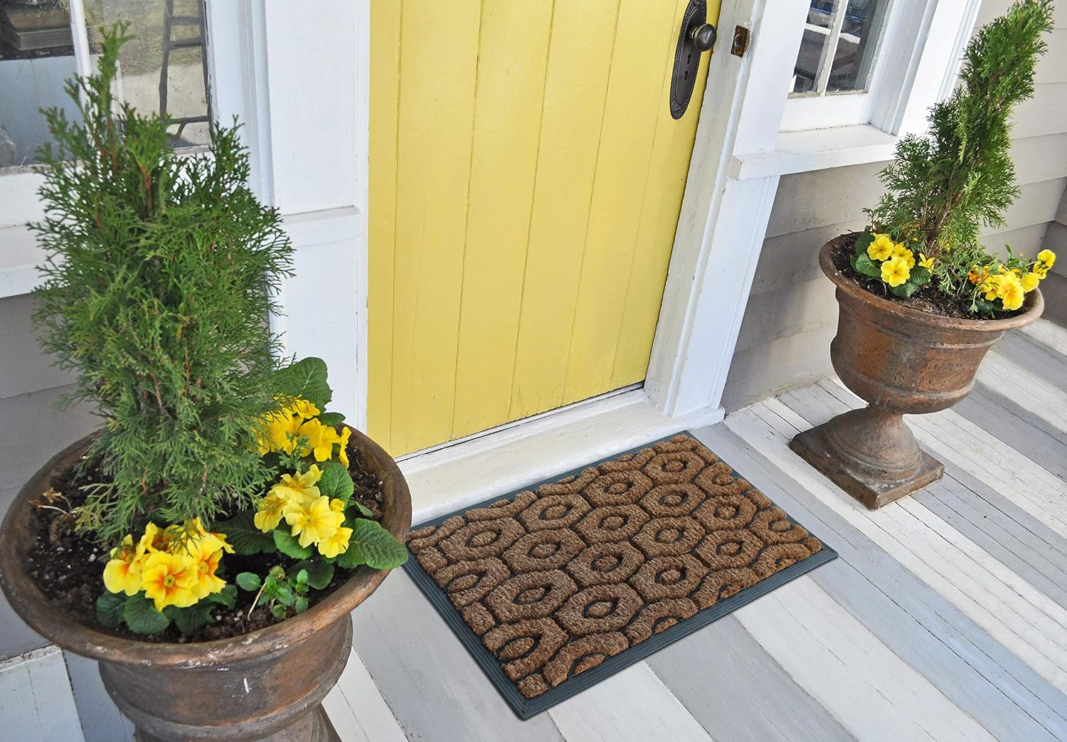 A1 Home Collections Rubber and Coir Molded Honeycomb Doormat for Outdoor Entrance Front Door Mat 18"X30"