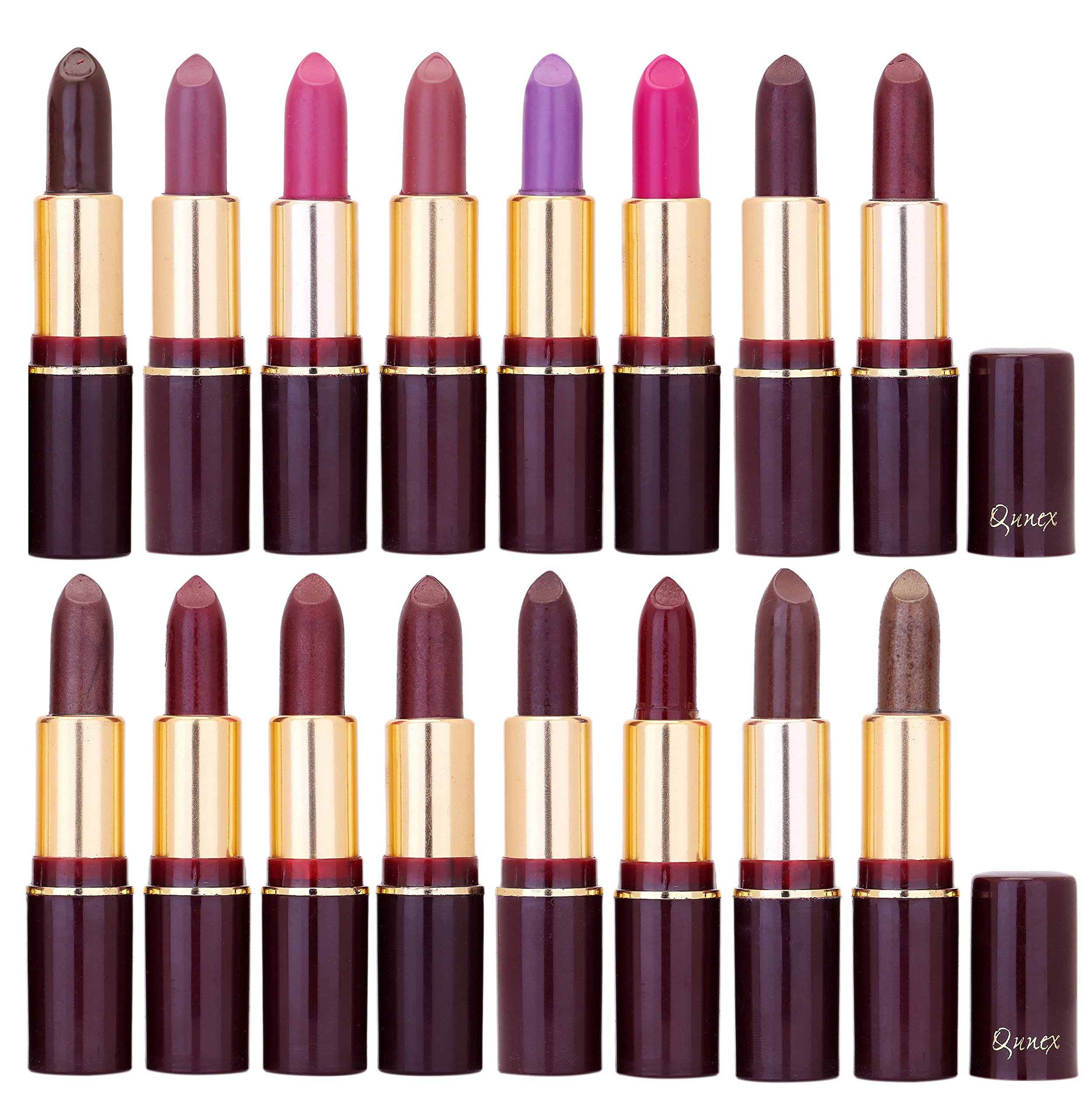Qunex Women's Super Smooth Long-lasting Lipstick Combo of Brown, Purple, Pink, Brown, Purple, Pink, Brown, Brown, Brown, Maroon, Maroon, Maroon, Maroon, Maroon, Brown, Brown Lipstick