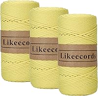 Vista 22 de Cuerda de macramé de poliéster trenzado de 4 mm, 140 yardas / 426 pies, suministros de macramé para manualidades DIY, hilo elástico para crochet