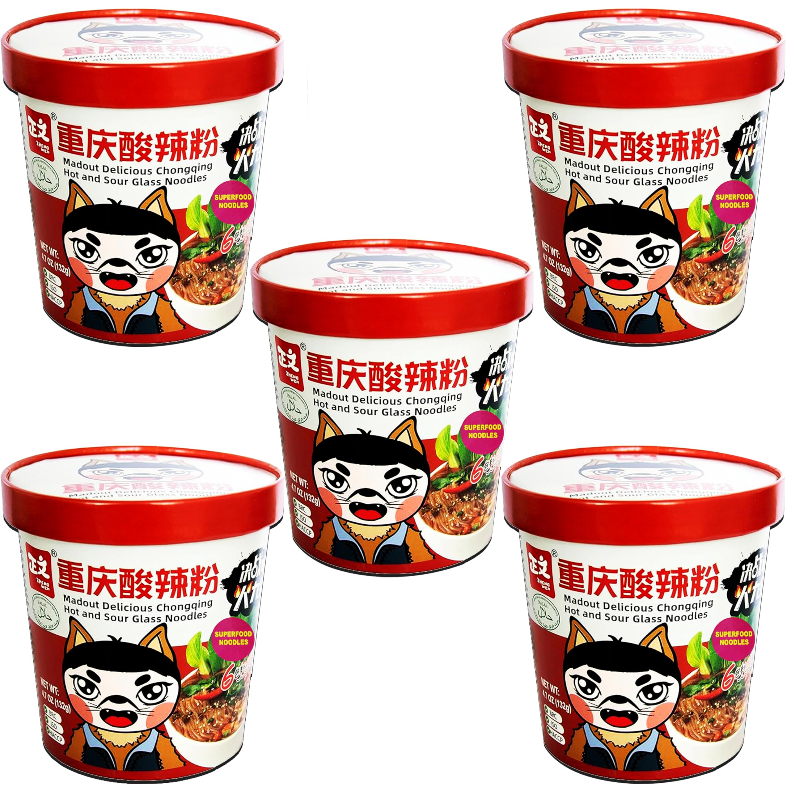 UMAI ZHENGWEN Madout Delicious Chongqing Hot & Sour Instant Sweet Potato Glass Noodles132g| Chongqing Style Noodles | Instant Sweet Potato Noodles| Super Food Noodles| Healthy Noodles| 6 seasonings inside| Pack of 5-picture-15