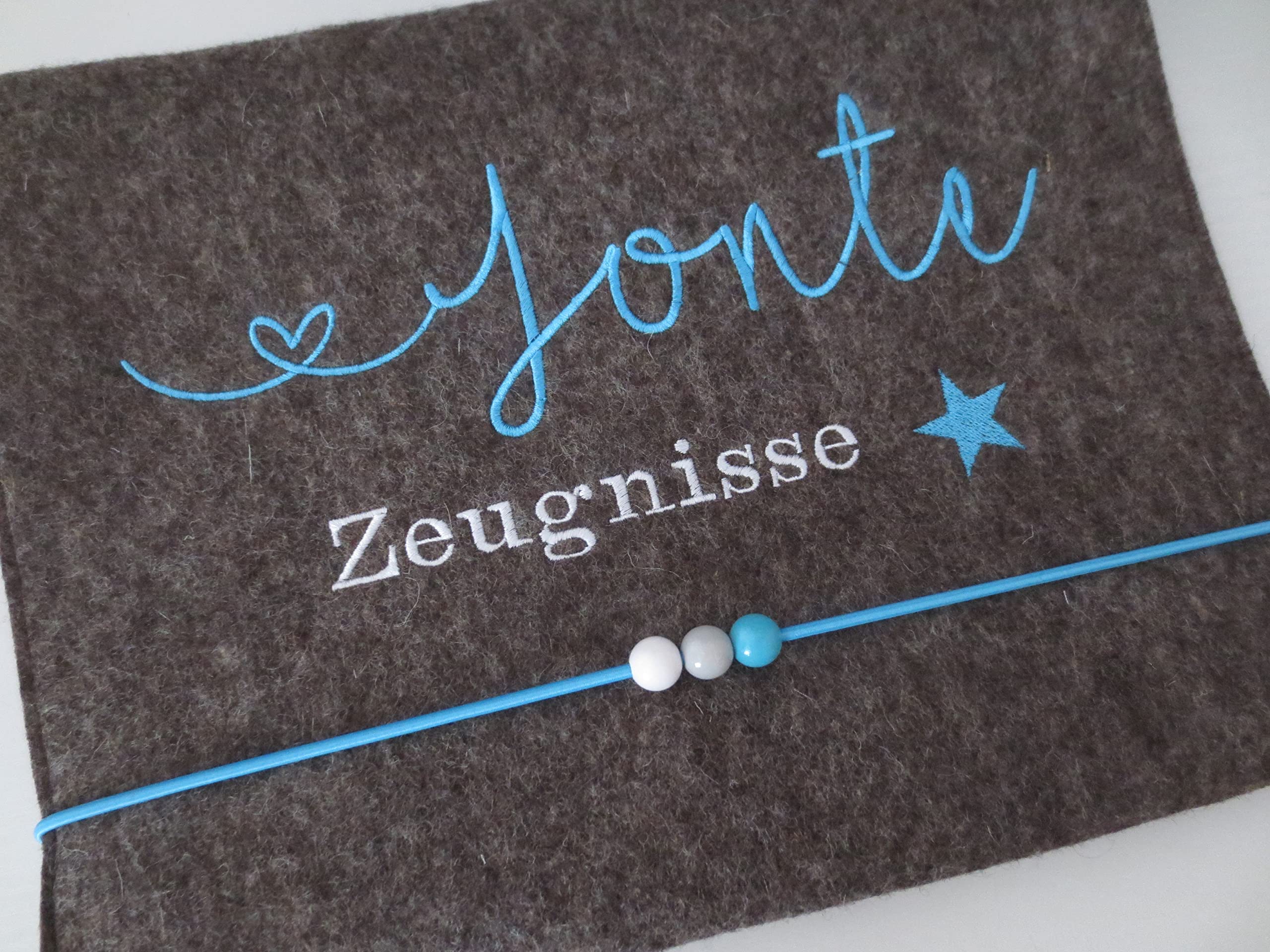 Zeugnismappe Wollfilz Mappe Zeugnisse DIN A4 Grundschule Schule"Stern"