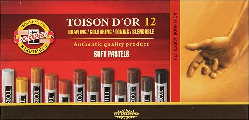 Koh-I-Noor Toison D’or Soft Pastels 12-Piece Set, Brown