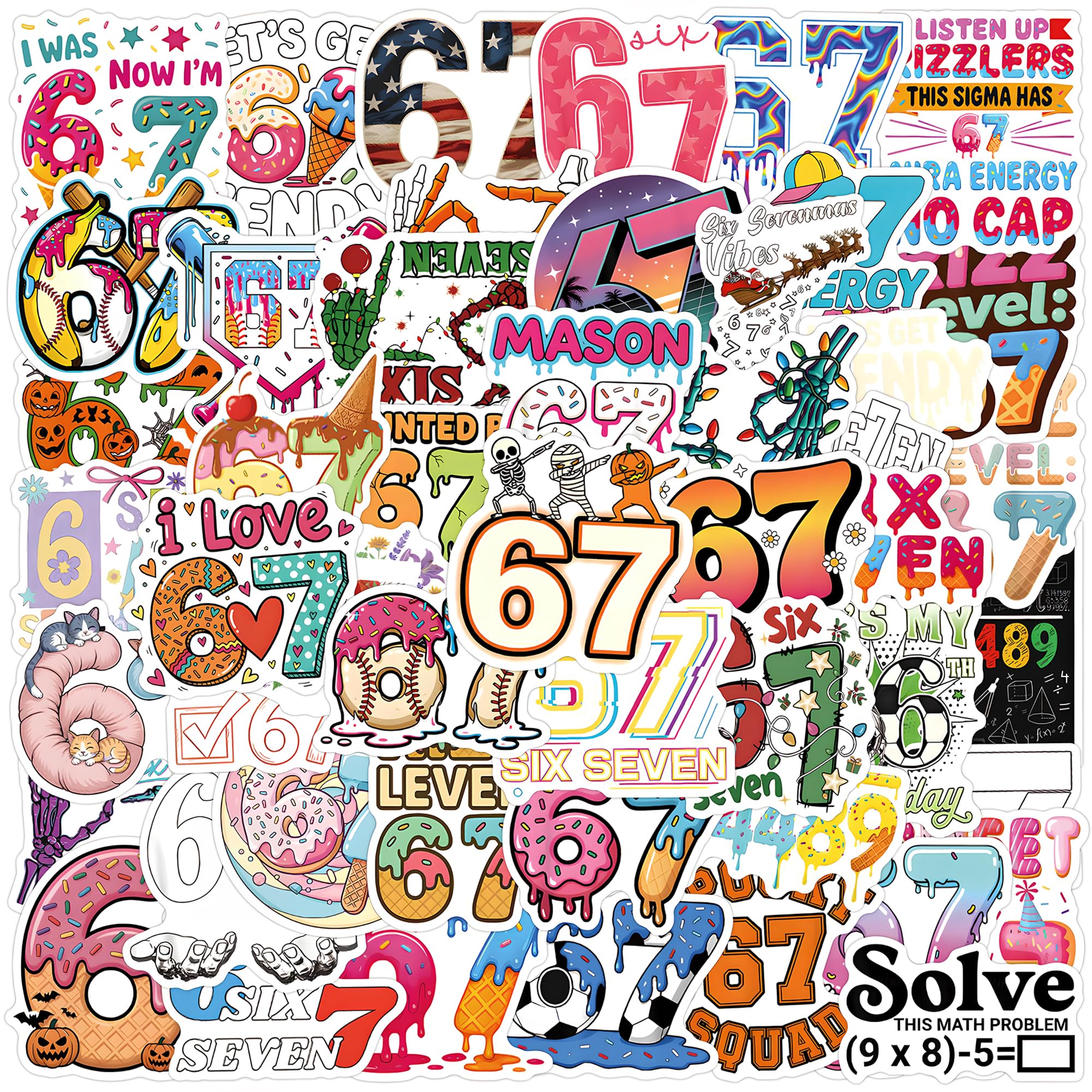 111pcs 67 Meme Stickers Pack, Waterproof Vinyl & Easy Peel & Stick Decals for Phone, Laptop, Water Bottle - Funny Stickers for Adults