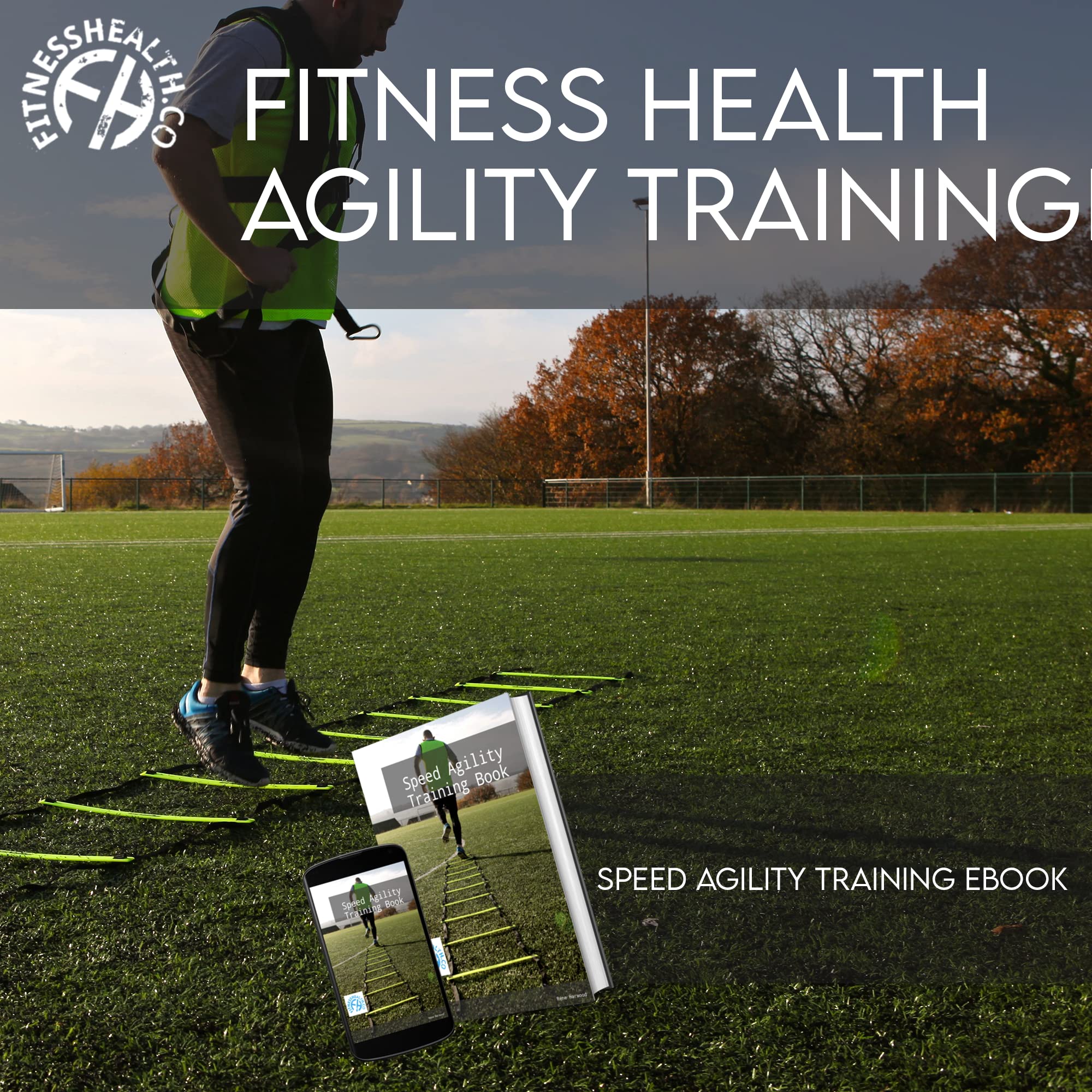 Fitness Health Zwinność Speed Drabinka i stożki sprzęt do treningu piłki nożnej dla dzieci i dorosłych - zestaw do treningu ćwiczeń zwiększenie umiejętności nawijania - zestaw do rugby, boksu, piłki nożnej i tenisa - bezpłatny ebook PDF