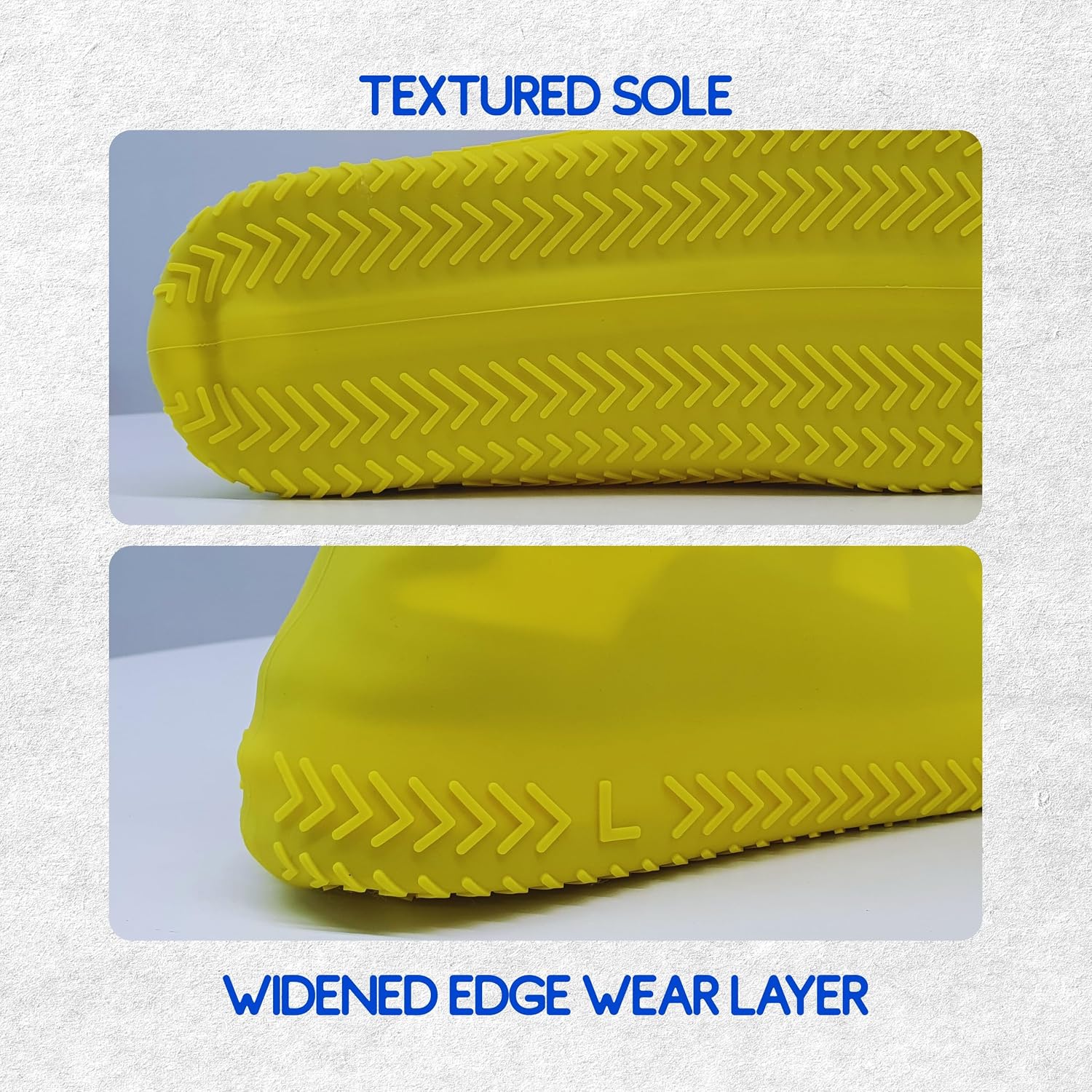 Waterproof Silicone Rubber Shoe Covers for Rain, Non-Slip Easy-handy Water Resistant Overshoes Outdoor Cycling Hiking Protectors Apply to Men, Women, Kids (Small, YELLOW) image 3
