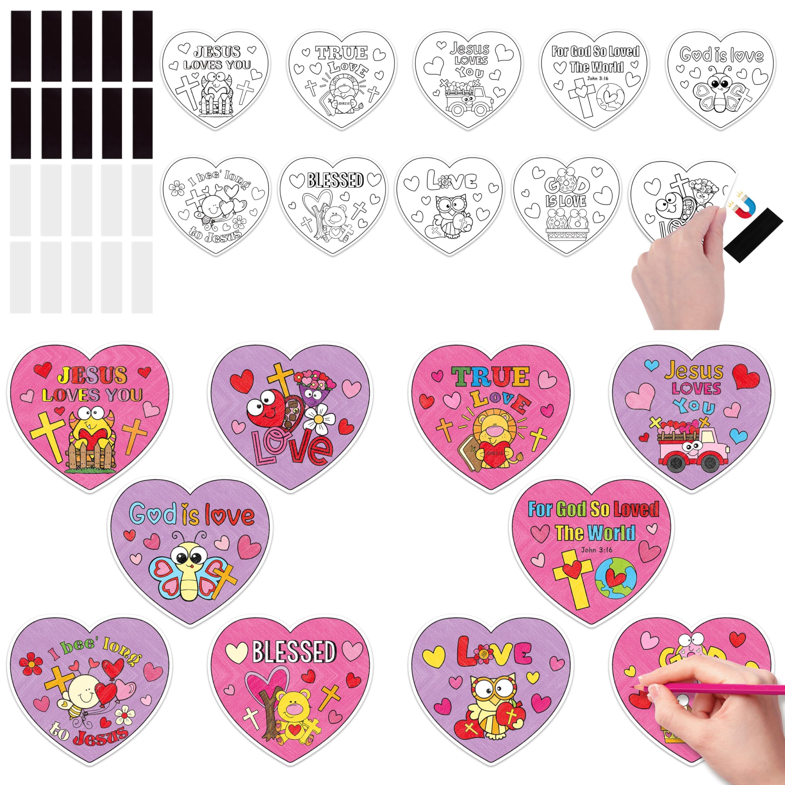 Kit de coloriage pour la Saint-Valentin et autocollant de fête chrétienne avec bible à faire soi-même