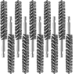 Geiserailie Bore Brosse Brosse pour fils de nettoyage de perceuse à hexagone pour le nettoyage de foreuse(20 Pièces, acier inoxydable)