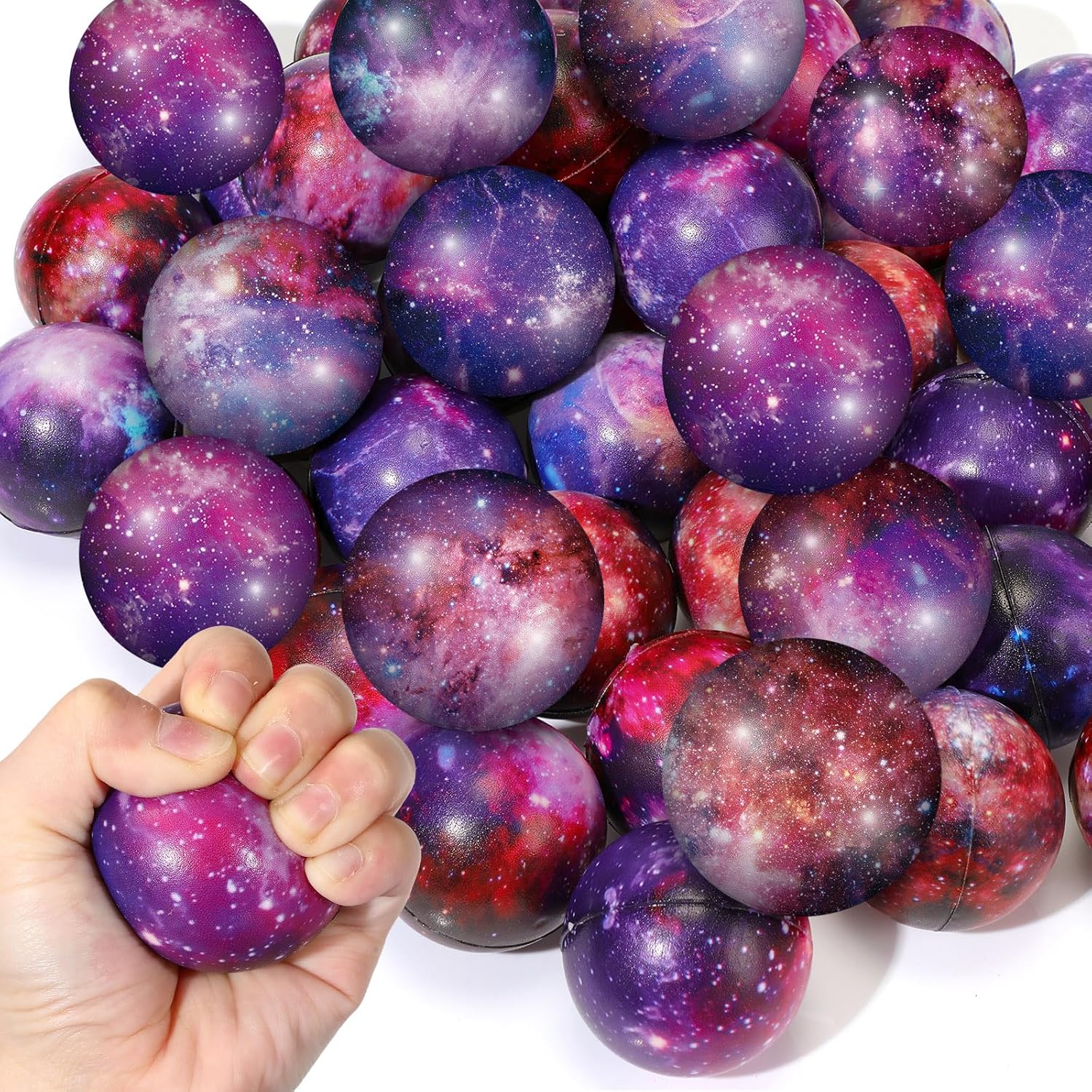Jenaai Galaxy Stress Balls for Kids Adults 2 Inch Outer