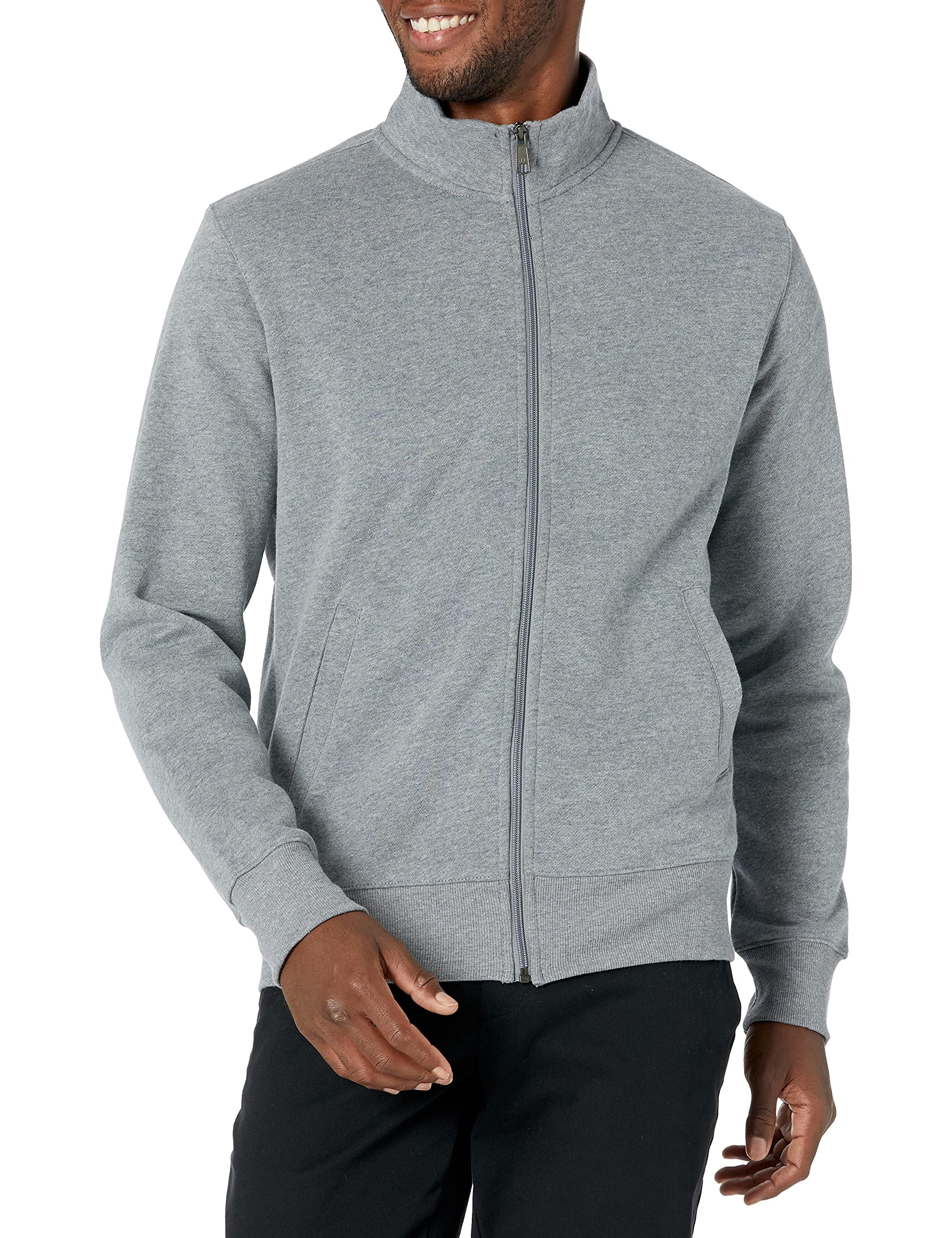 Amazon Essentials Herren Regular-Fit-Fleece-Sweatshirt mit Stehkragen und Reißverschluss, mittelschwer