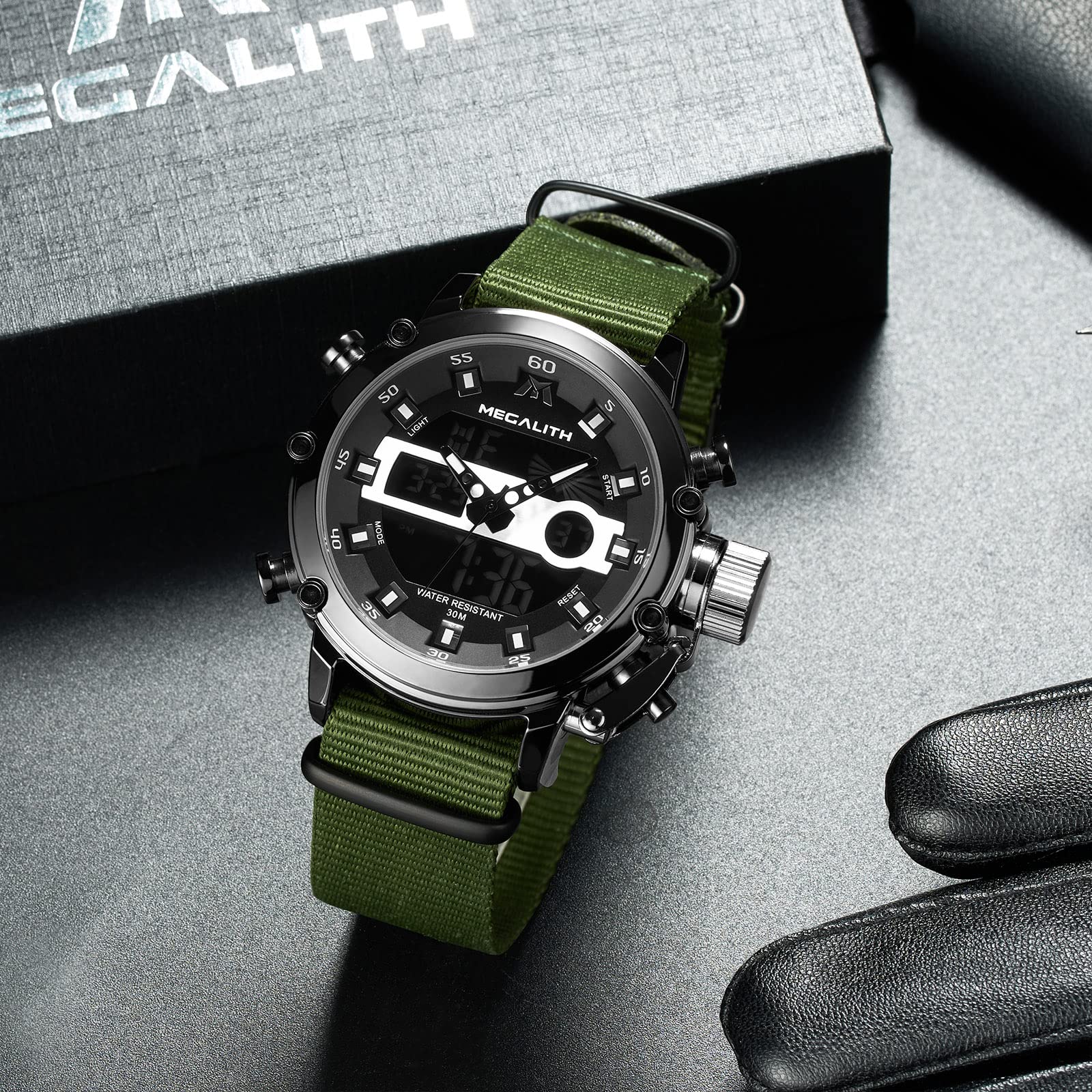 MEGALITH Orologio Uomo Digitale Militare: Sportivo Orologi da Polso con Quadrante Grande - Cronometro Led Sveglia Impermeabile per Outdoor Running Avventura