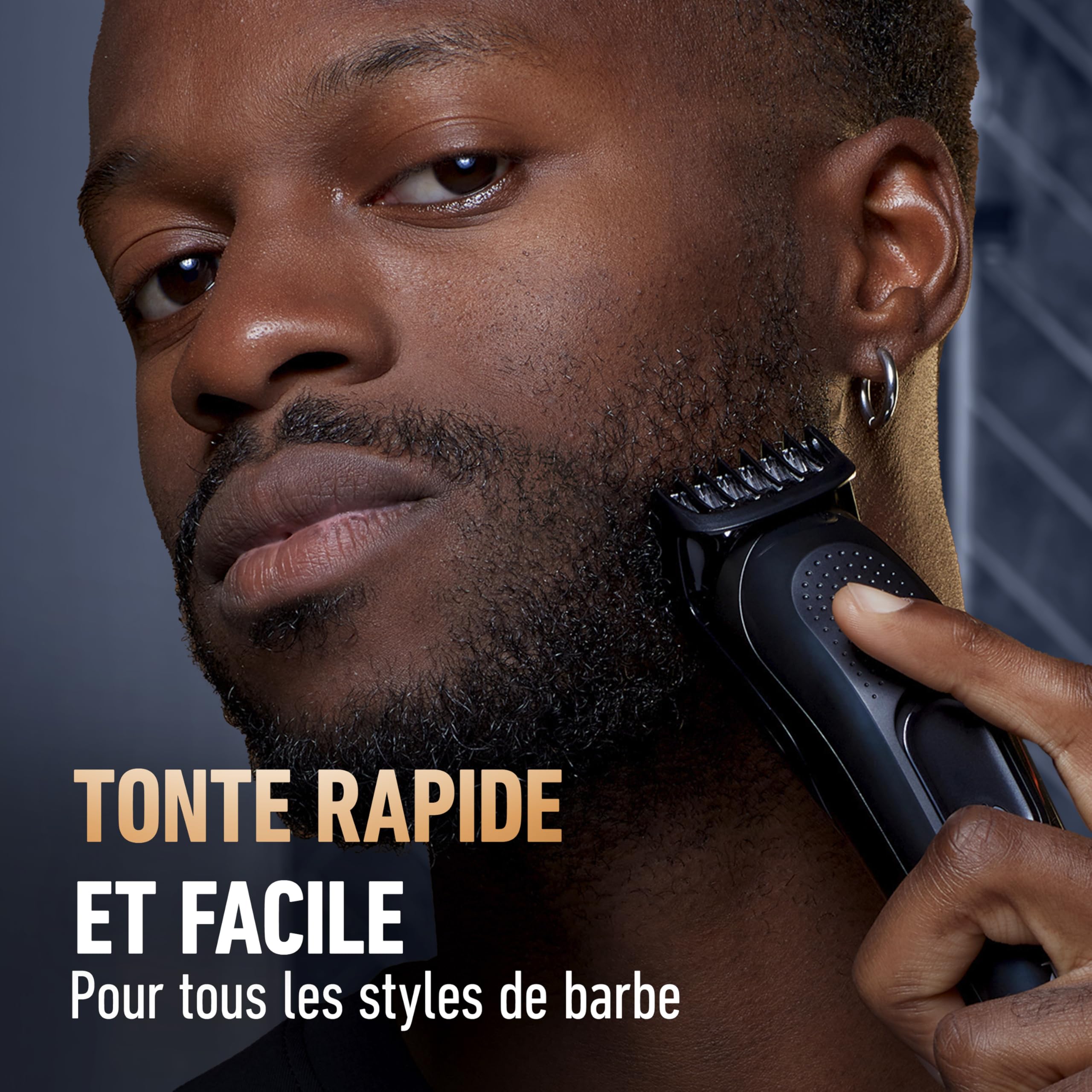 King C. Gillette Tondeuse Barbe Homme, 5 Sabots Interchangeables, Noire | sans Fil, Rechargeable, Coffret avec Peignes Lavables, Lames Inusables, 50 min d’Autonomie