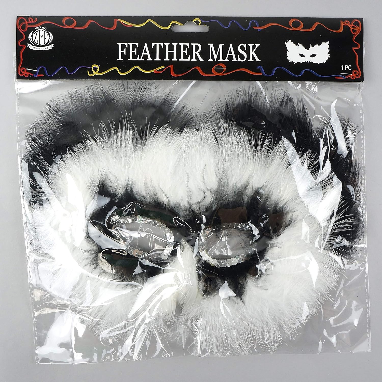 Zucker Feather (TM) - Feather Panda Mask - Black/White