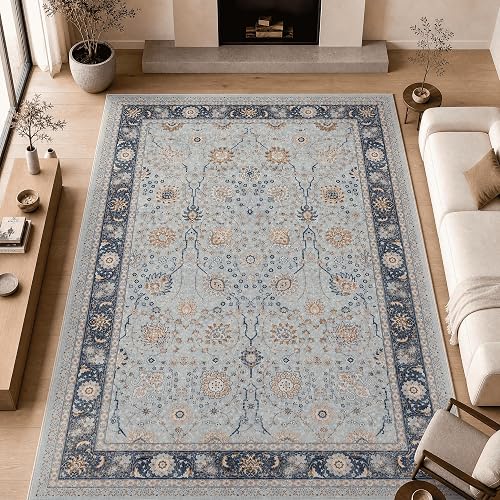GLN Rugs Traditional - Samarkand - Machine Washable Area Rug, Vintage Washable, 