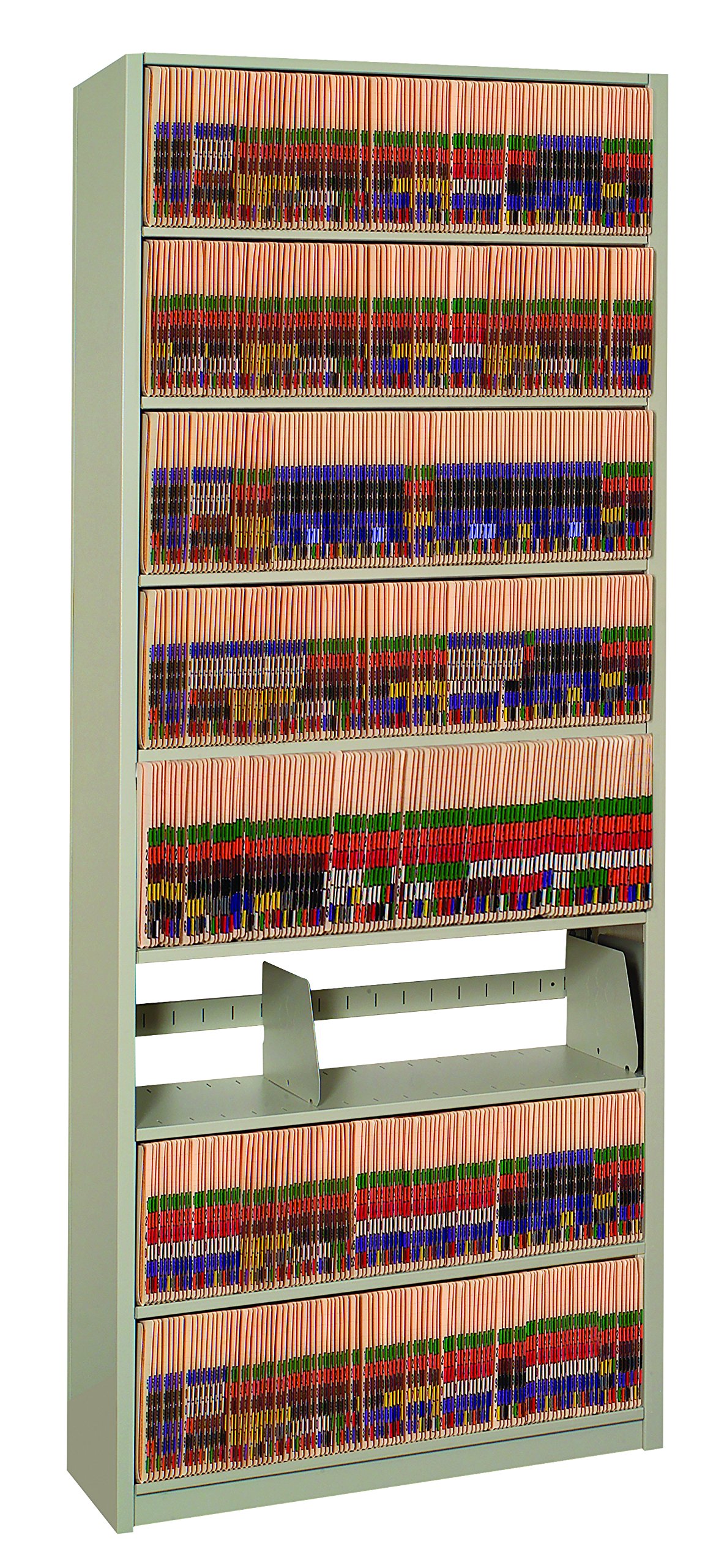 4Post-In-A-Box Shelving/File Storage With 9 Shelves and 8 Openings Starter Unit, 88-1/4" High, Bone White