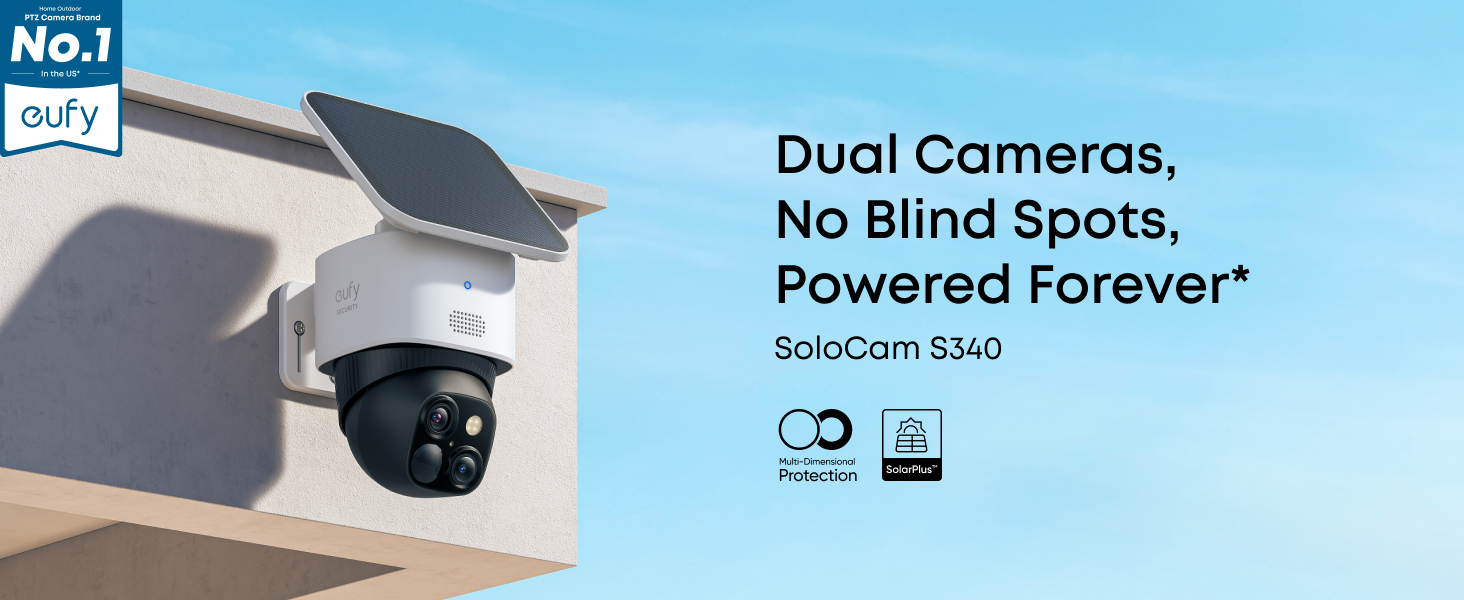 Amazon.com : eufy Security 3K Dual Camera, SoloCam S340, Solar
