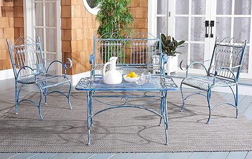 Safavieh PAT5000C Collection Leah Victorian Antique Blue 4-Piece Patio Outdoor