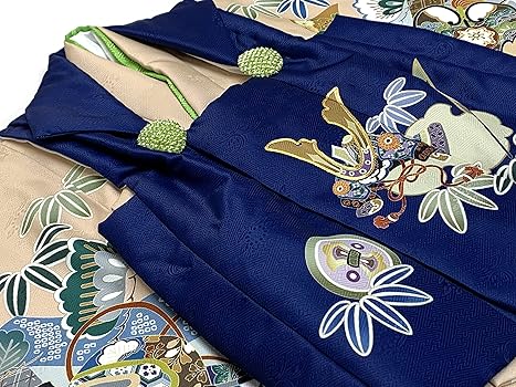 正絹セット♡七五三　3歳　男の子　セット　一式　紺地　兜 正絹セット♡七五三 3歳 男の子 セット 一式 紺地 兜 正絹セット