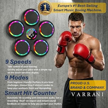 2026 Music Boxing Machine for Adults & Kids, Wall Mount, 2 Pairs of Gloves