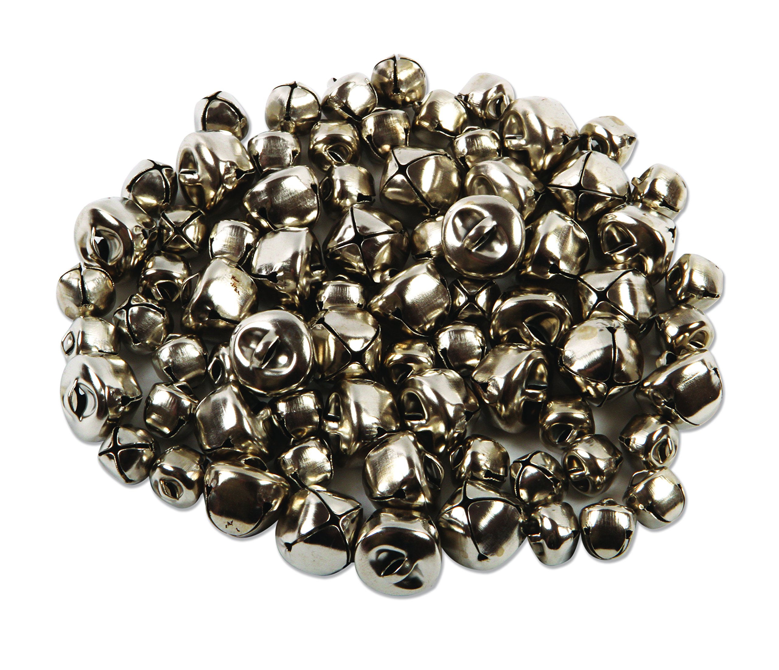 Silver Jingle Bells 12mm 15mm 144 Pieces | Formosa Crafts