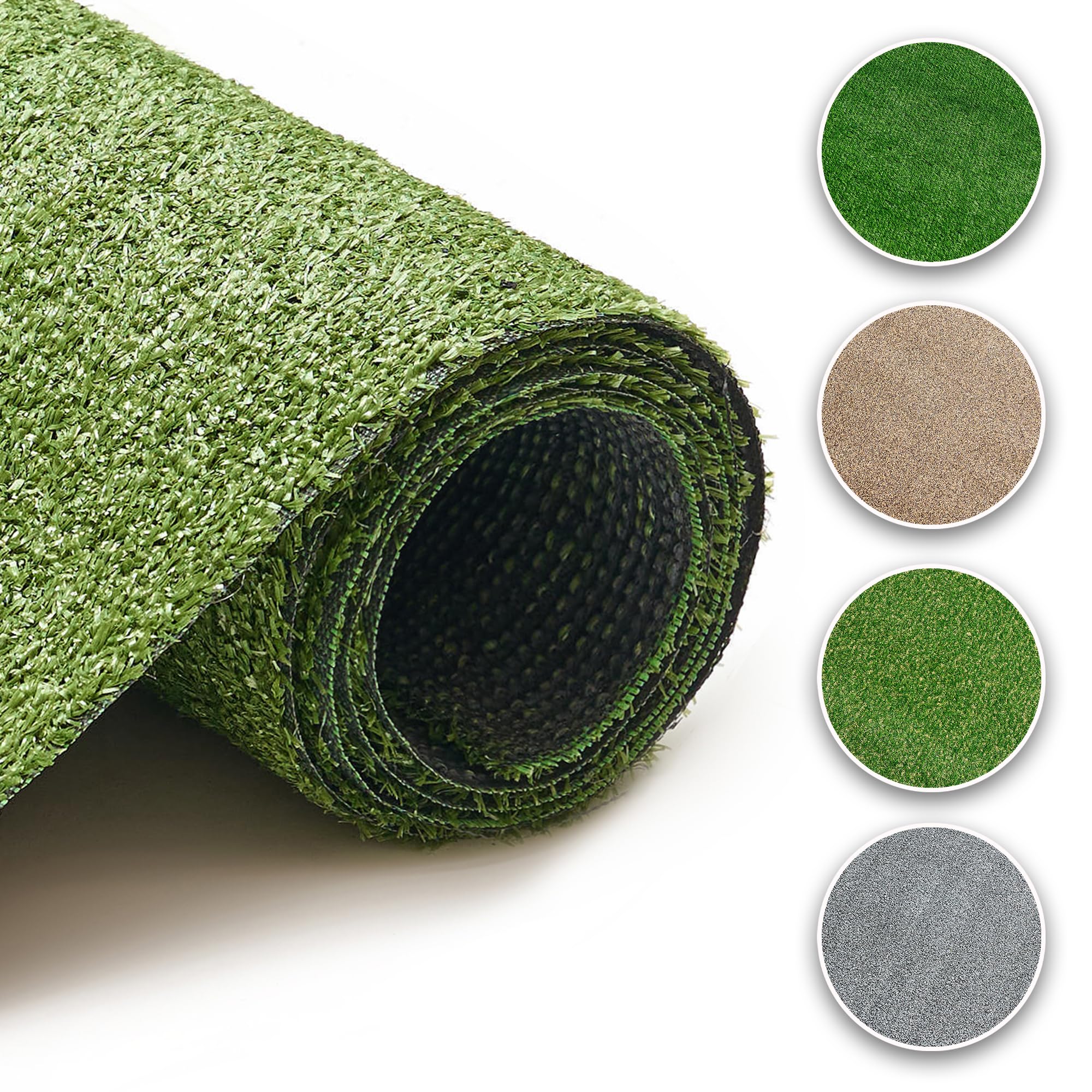 TAPISO Canyoo Gazon Synthétique Extérieur au Mètre Tapis Gazon Pelouse Artificielle Terrasse Balcon Jardin Vert Résistant aux Intempéries Épaisseur 7 mm 133 x 750 cm