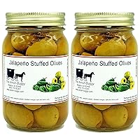 Vista 4 de Aceitunas grandes rellenas - Dos frascos de 16 oz. (aceitunas rellenas de queso Blau)