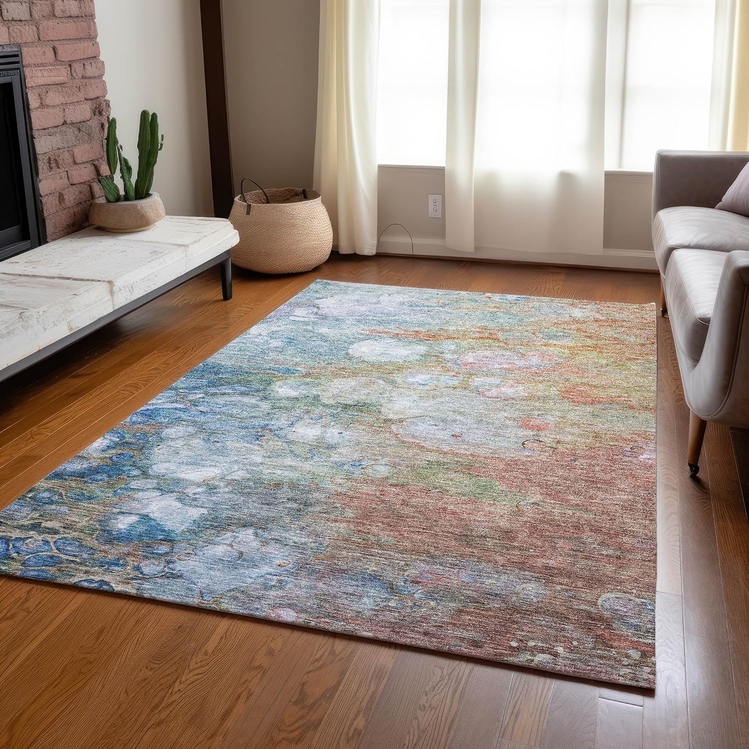 Addison Rugs Chantille ACN698 Coral 8' x 10' Indoor Outdoor Area Rug, Easy Clean, Machine Washable, Non Shedding, Bedroom, Entry, Living Room, Dining Room, Kitchen, Patio Rug