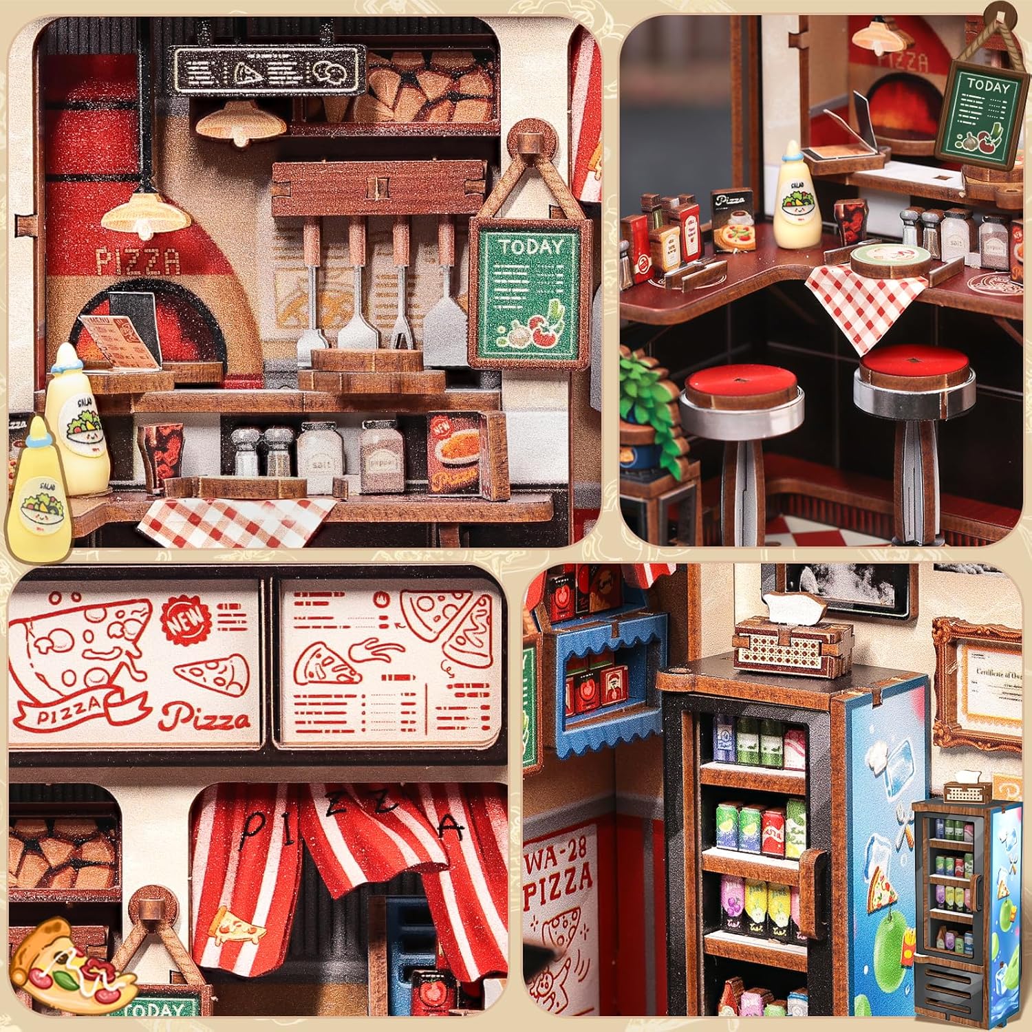 CUTEBEE Book Nook Kit - DIY Miniature House Dollhouse Kit for Adults and Teens, Booknook Tiny House Bookshelf Decor 3D Wooden Puzzle, Gifts for Family, Friends