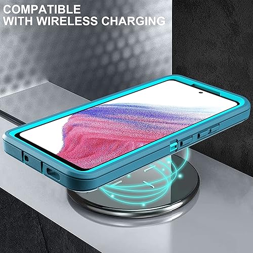 Miniatura 6 de Funda para Galaxy A53 5G con 2 piezas de película nano a prueba de explosiones, 3 en 1, cuerpo completo, a prueba de golpes, funda de protección