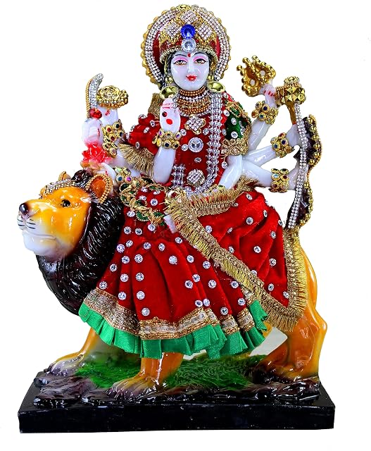 eSplanade Resin Maa Durga MATA Rani Sherawali Murti Idol Statue Sculpture (8 X 11 Inches)