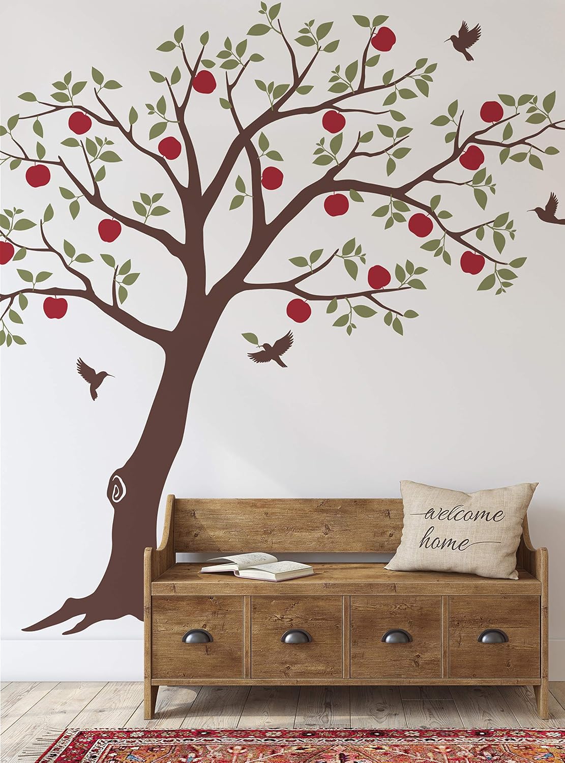 Apple Tree with Hummingbirds Wall Decal - by Simple Shapes® (Scheme A)