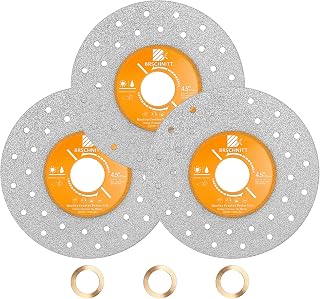 Rock Slab Grinding Disc - 4.5 inch(115MM) Glass Cutter Disc (3pcs), Granite Cutting Disc, Diamond Grinder Wheel for Rock Slab, Stone, Tile, Marble, Granite, Glass Diamond Cutting Discs