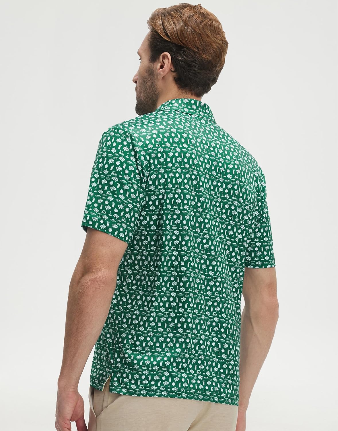 M MAELREG Mens Golf Shirt Print Performance Moisture Wicking Dry Fit Short Sleeve Casual Sport Collared Polo Shirts for Men