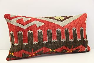 Elegant Pillow Lumbar kilim pillow cover 10x20 inch (25x50 cm) Armchair pillow Turkish Kilim pillow cover Chair pillow Oblong Kilim Cushion Cover