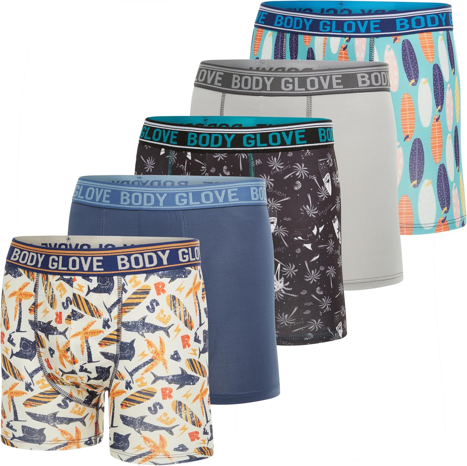 Body Glove Boys Boxer Briefs Pack of 4, 5 or 6 Comfortable and Durable Underwear