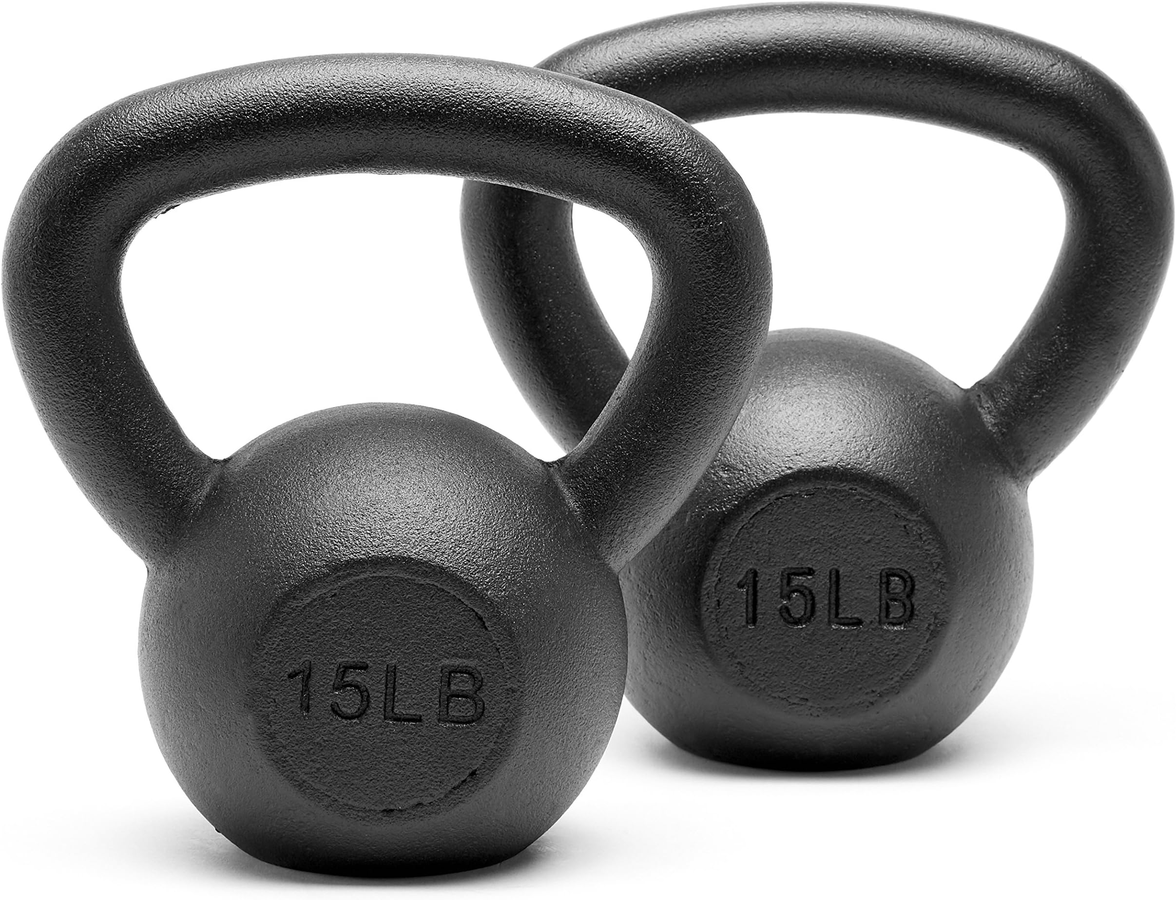Powder Coated Solid Cast Iron Kettlebell Weights Set 5, 10 15, 20, 25, 30, 35, 40, 45 lbs All Combination