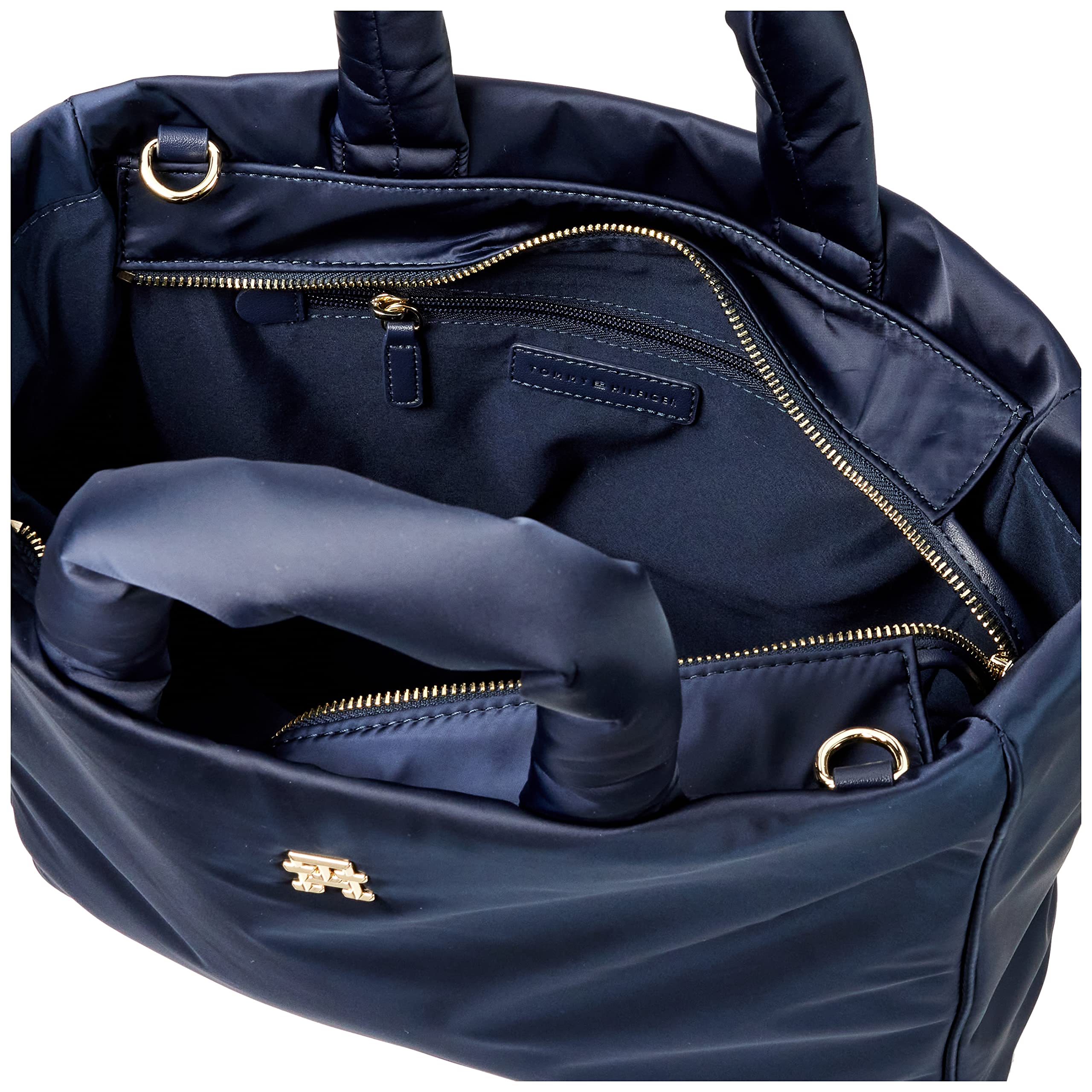 Tommy Hilfiger Mujer Bolso Tote TH Flow Tote Solid con Cremallera, Azul (Space Blue), Talla Única