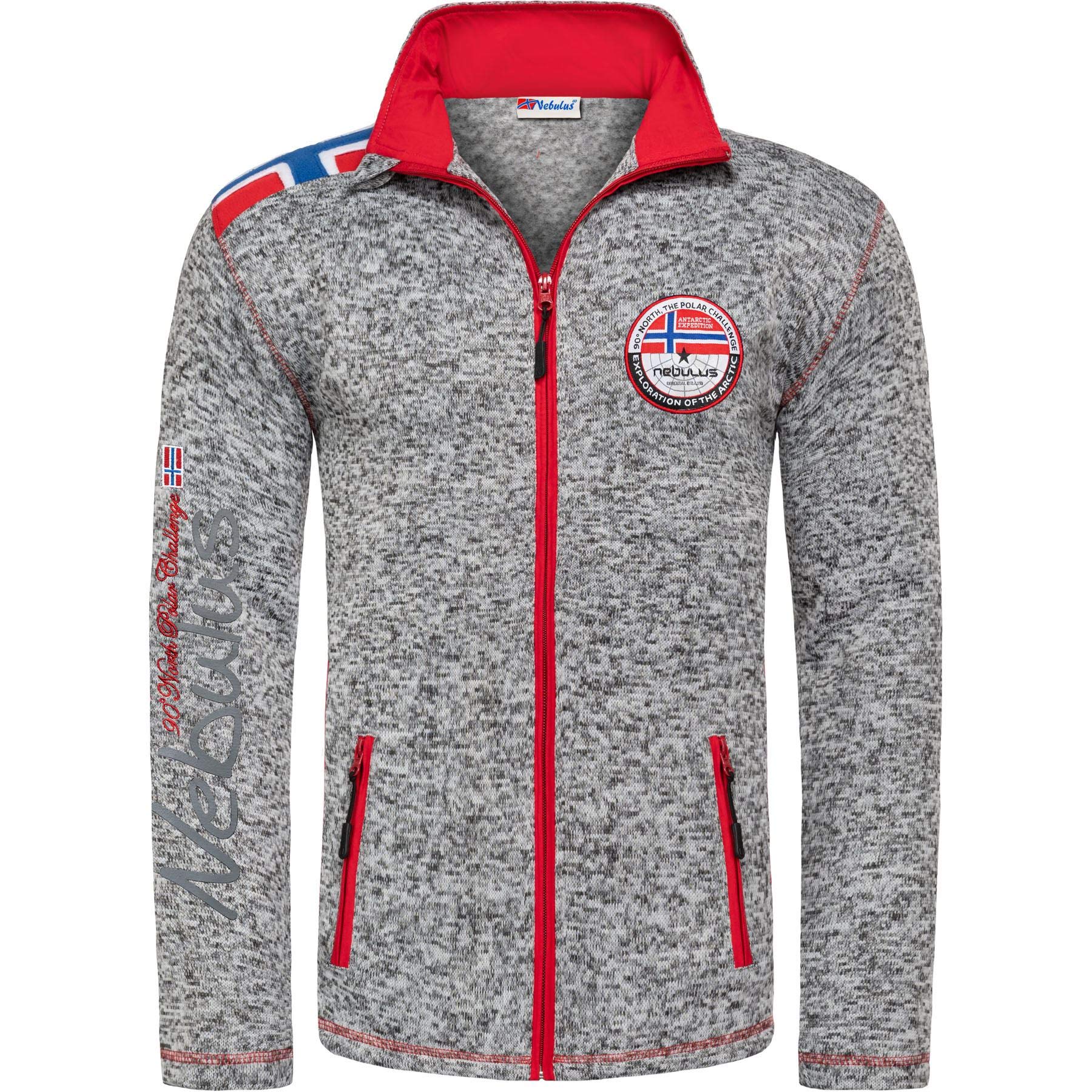 Nebulus Herren Fleecejacke NORKY, warme Fleece Jacke, mit langem Full-Zip Reißverschluss